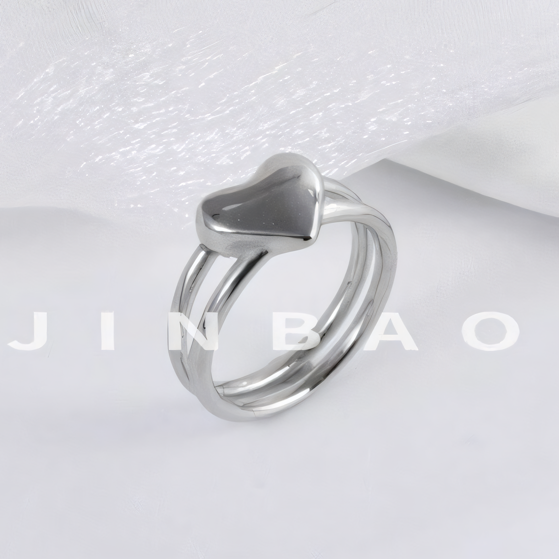 Modern Heart Design Stainless Steel Ring Simple and Fashionable for Women | N00634