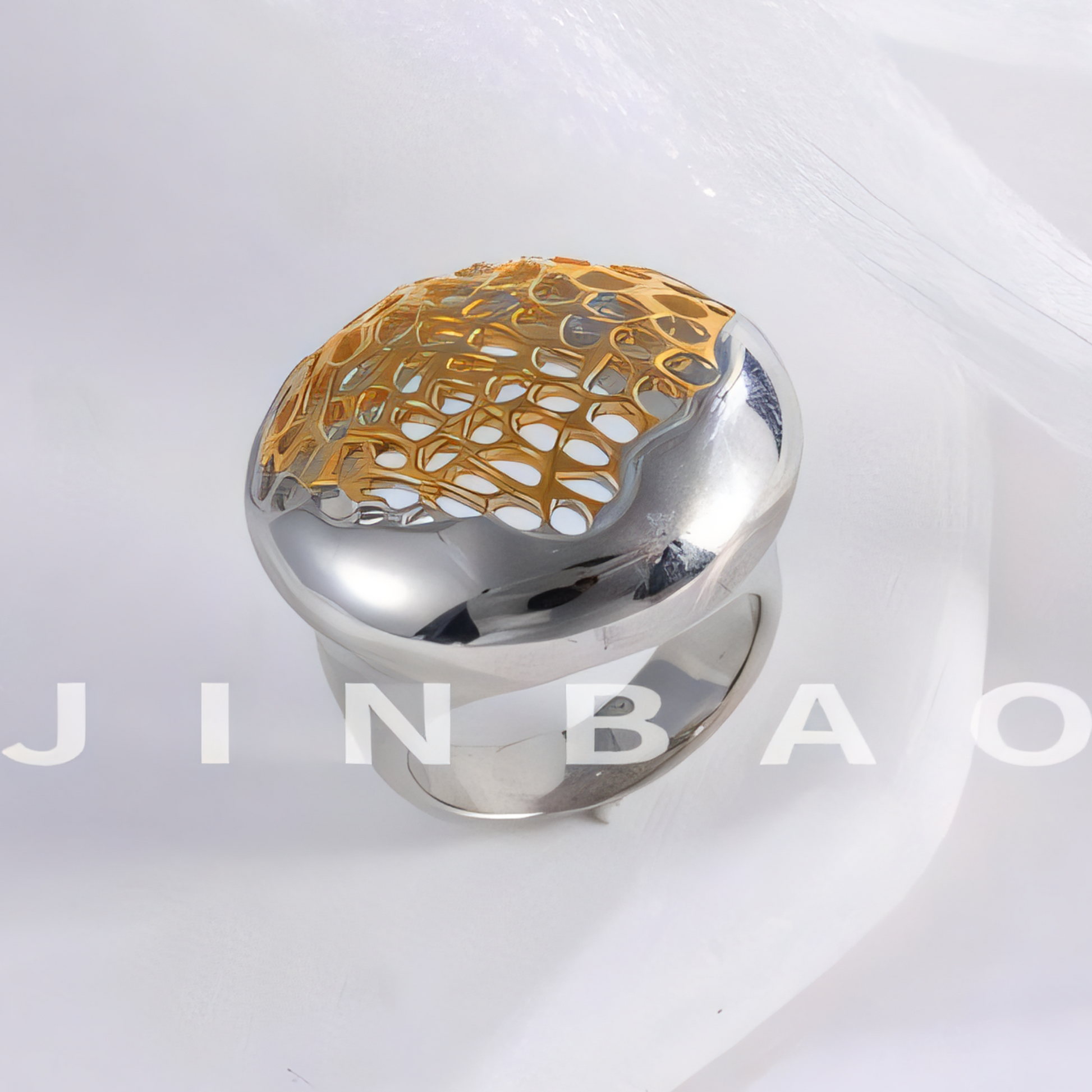 Honeycomb design stainless steel ring Women's ring | ML073