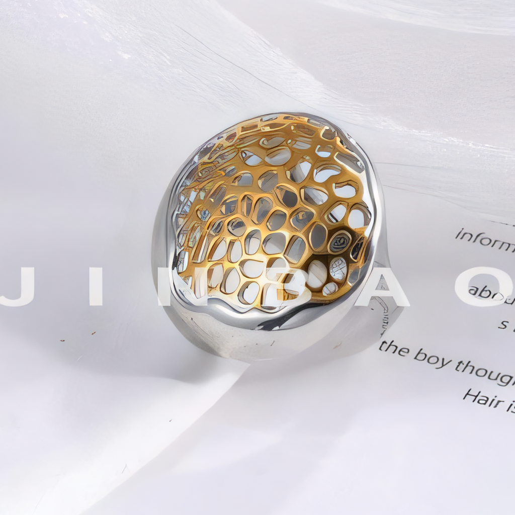 Honeycomb design stainless steel ring Women's ring | ML073