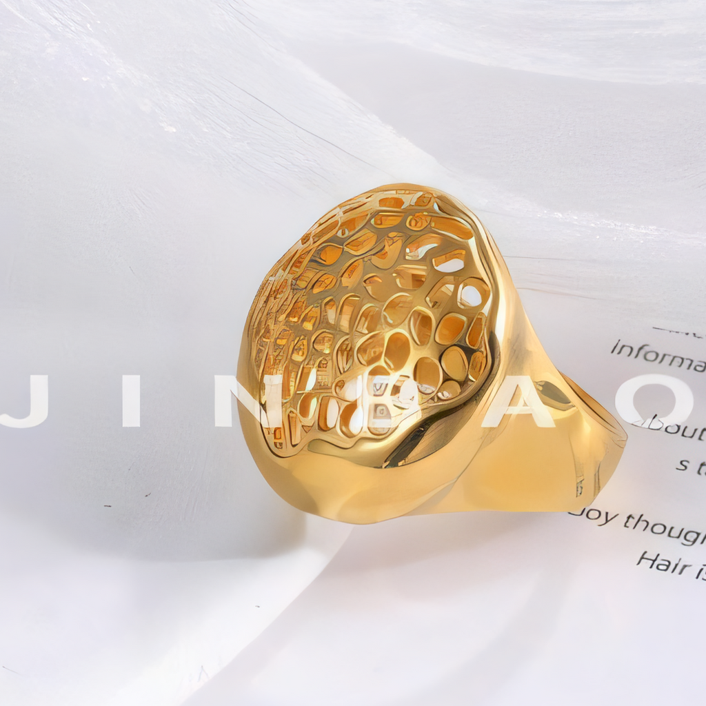 Honeycomb design stainless steel ring Women's ring | ML073