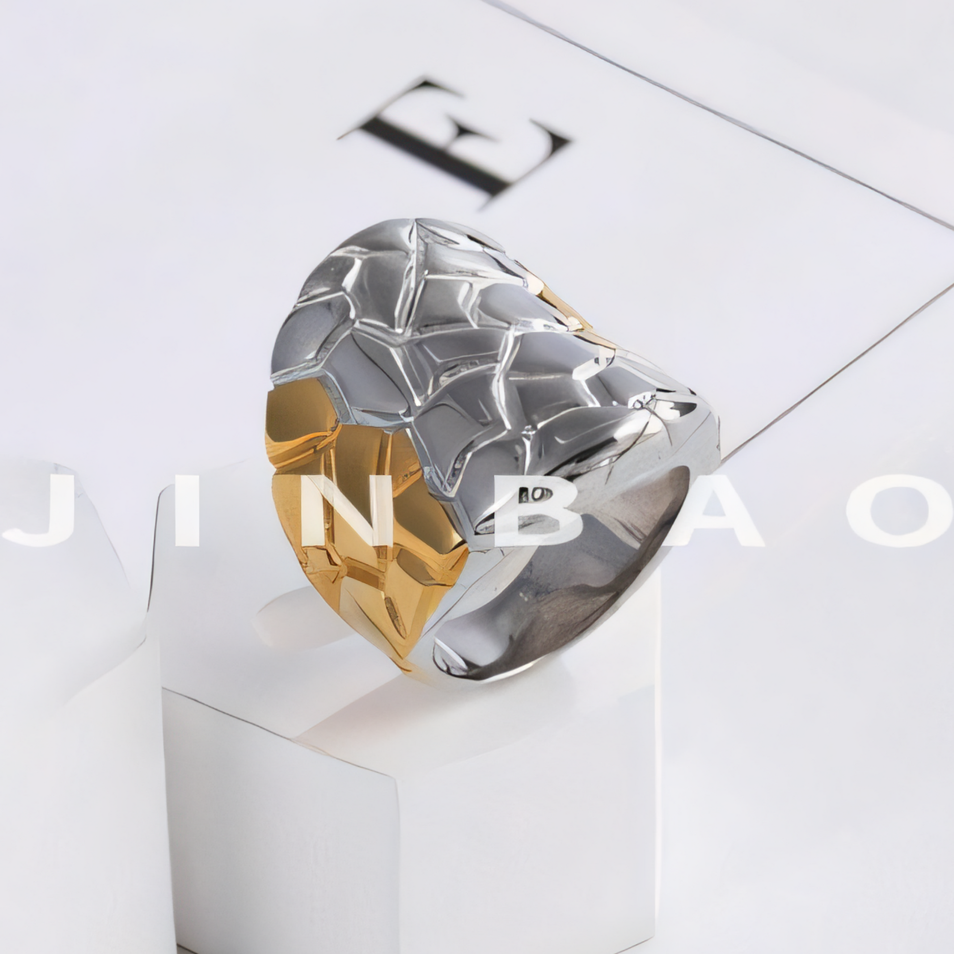 Modern Honeycomb Pattern Stainless Steel Ring Women's Ring | ML0125