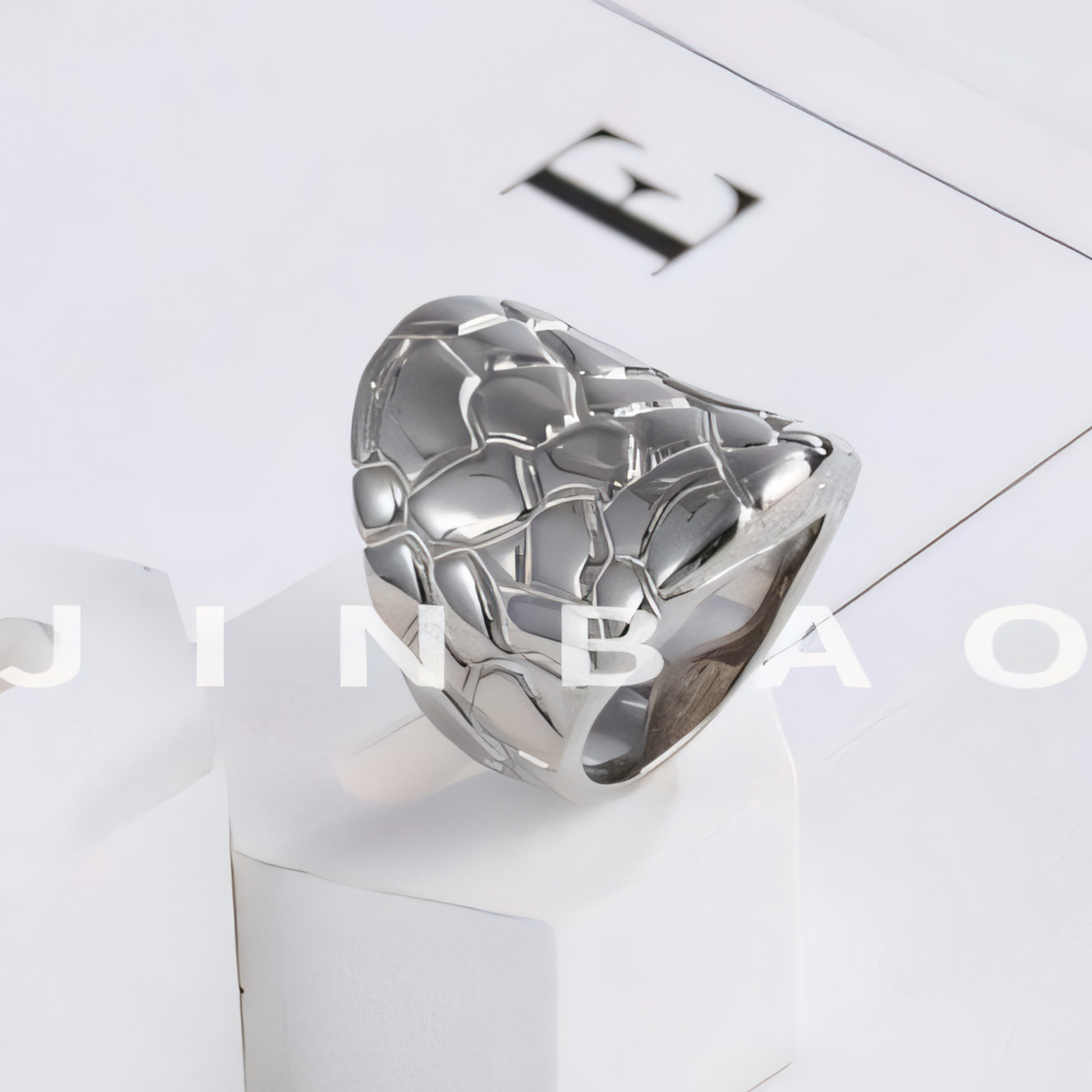 Modern Honeycomb Pattern Stainless Steel Ring Women's Ring | ML0125