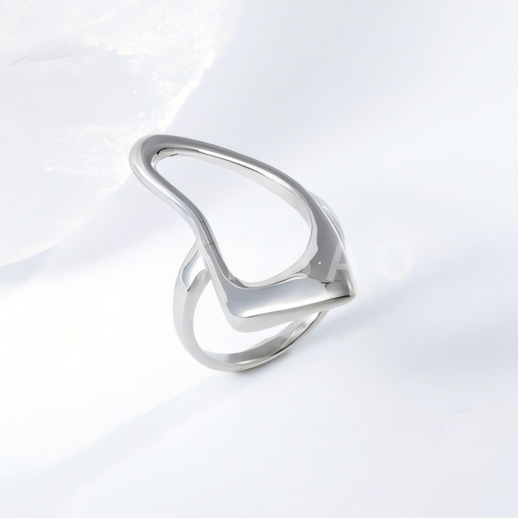 Modern Intertwined Stainless Steel Ring Elegant Design for Women | G002235