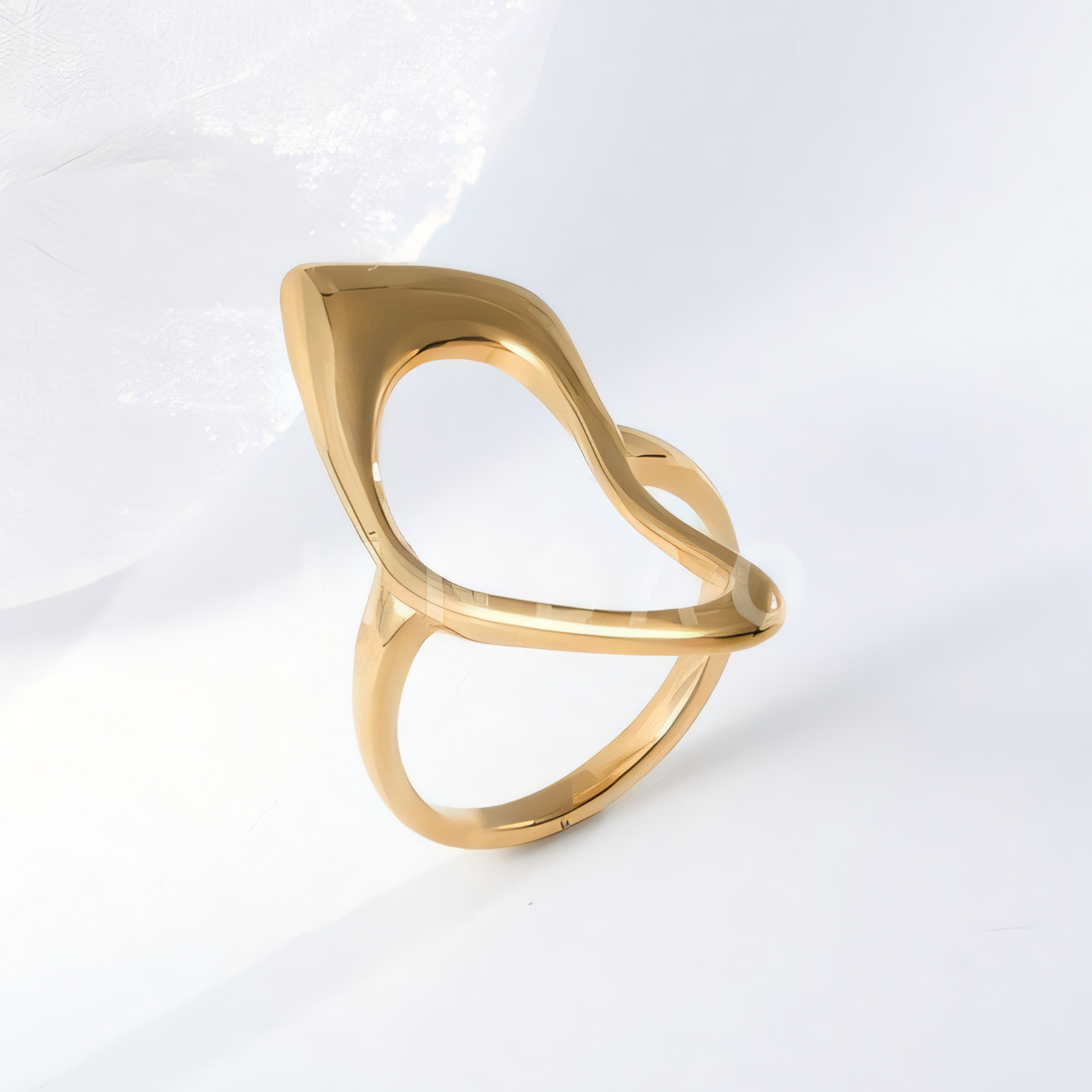 Modern Intertwined Stainless Steel Ring Elegant Design for Women | G002235
