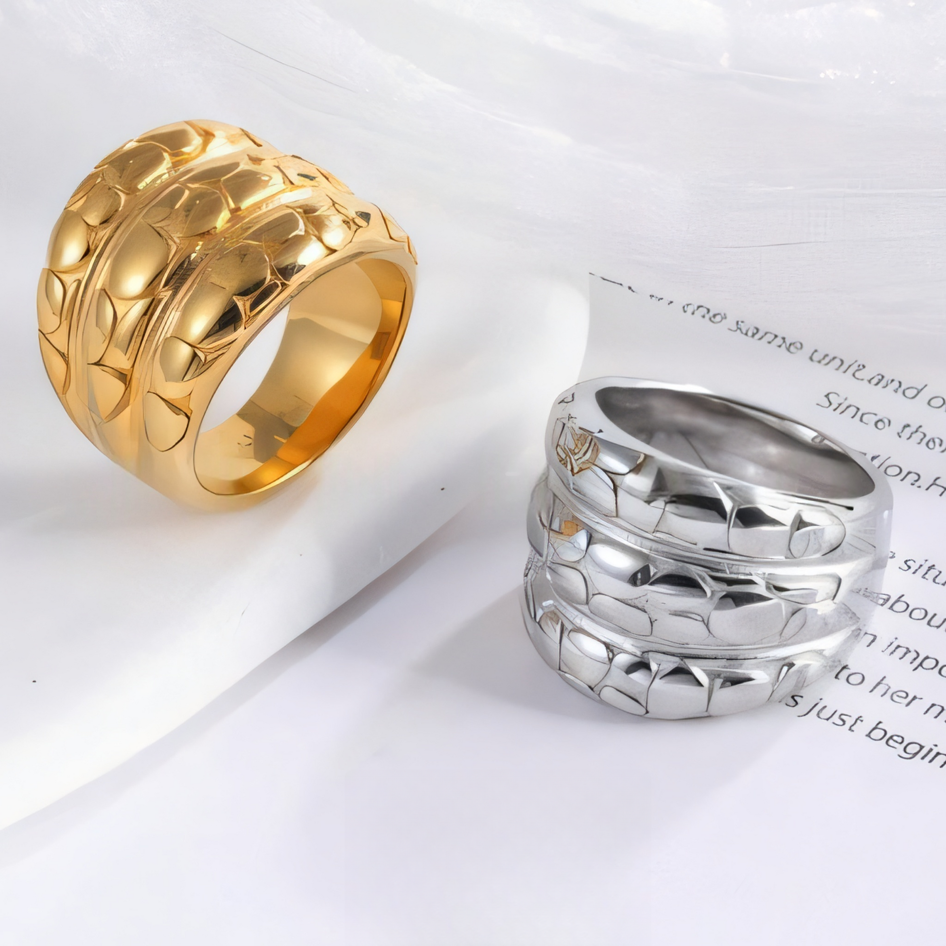 Modern Layered Texture Design Ring Simple and Fashionable for Women | ML0105