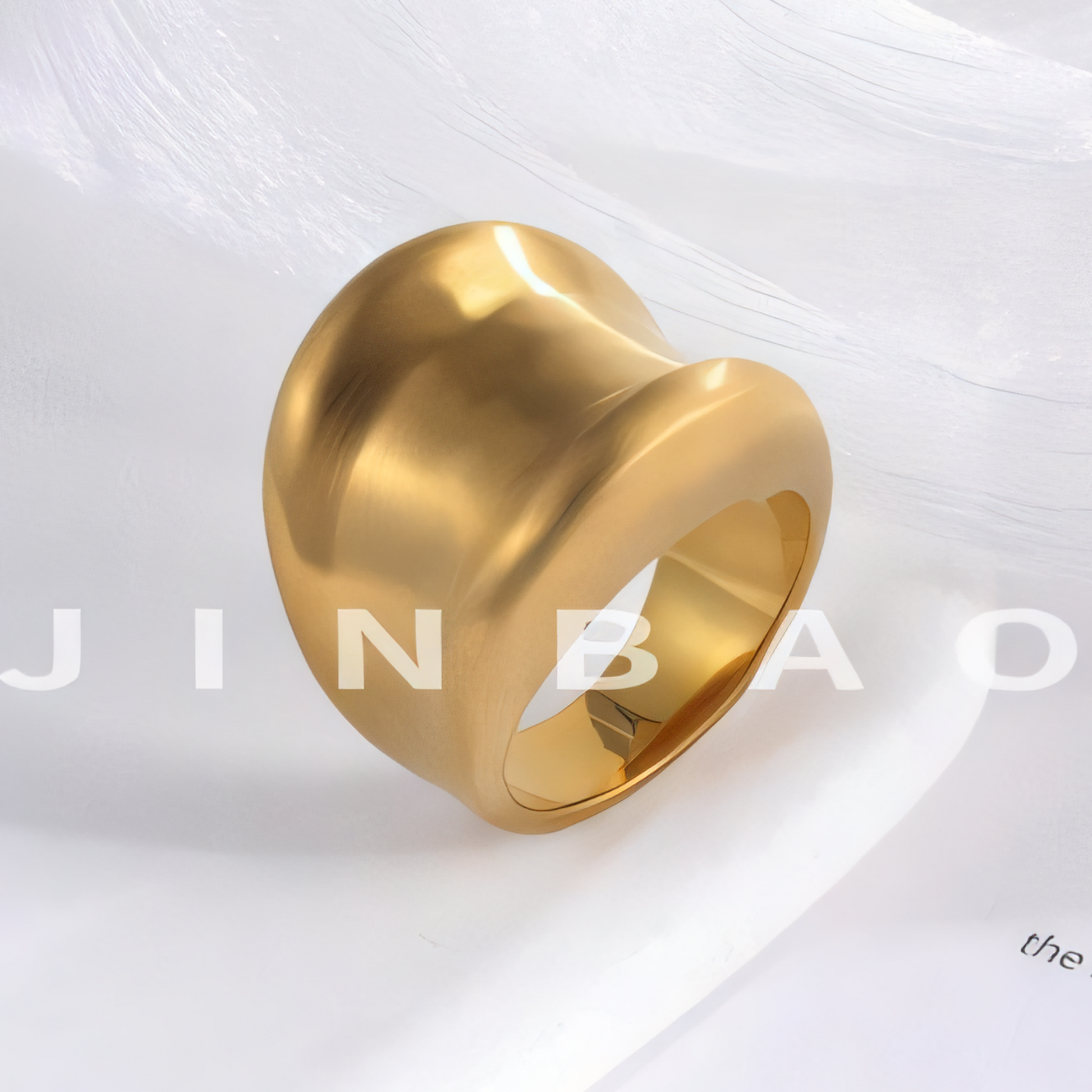 Modern Minimalist Smooth Stainless Steel Ring Women's Light Luxury Band | G003414