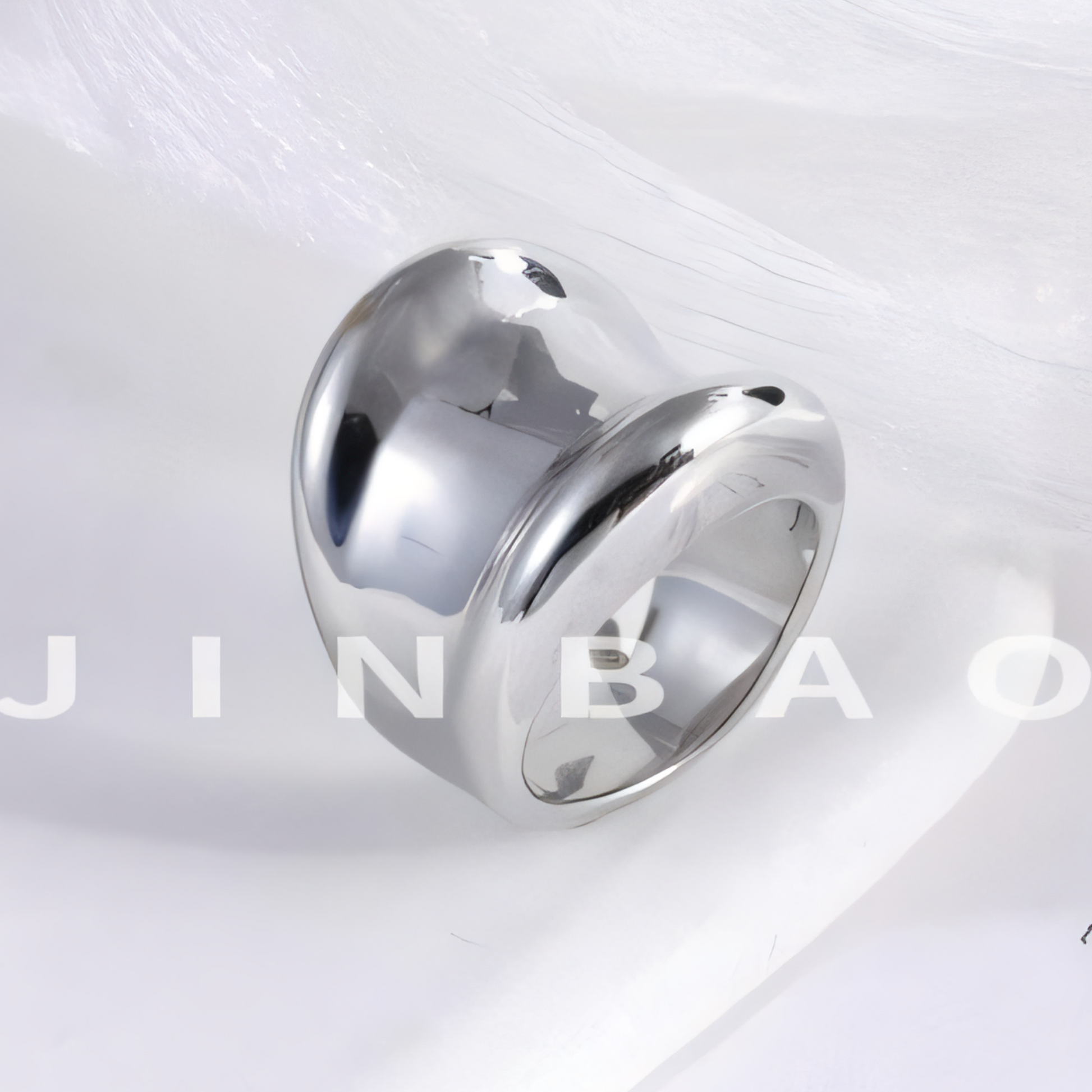 Modern Minimalist Smooth Stainless Steel Ring Women's Light Luxury Band | G003414