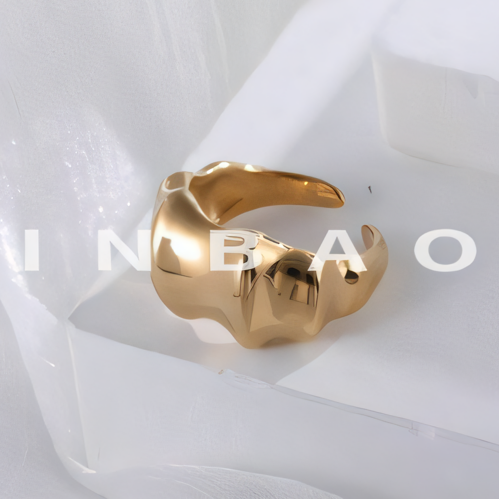 Modern Minimalist Stainless Steel Ring Women's 3D Streamlined Design | N001586