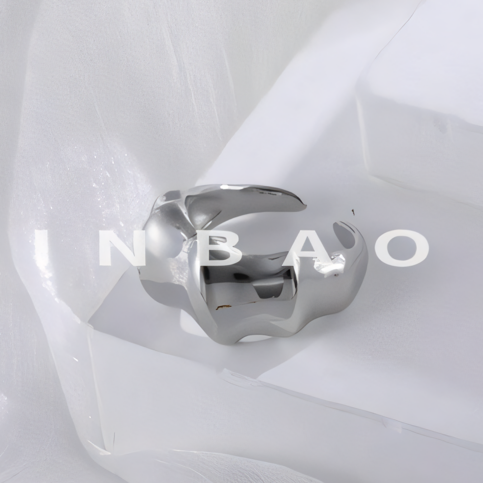 Modern Minimalist Stainless Steel Ring Women's 3D Streamlined Design | N001586