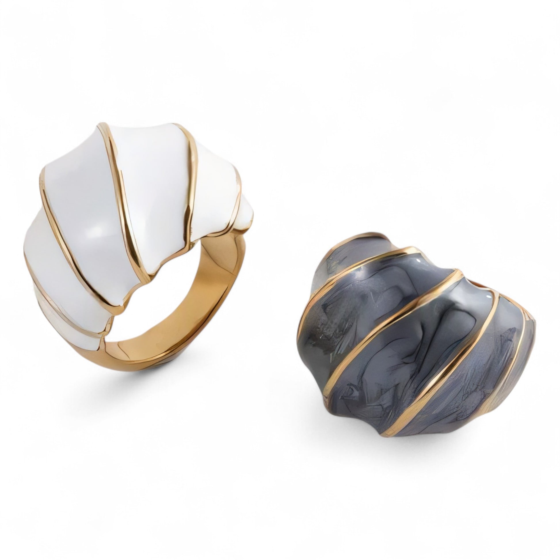 Modern Spiral Shape Stainless Steel Ring Women's Light Luxury Design | G004483
