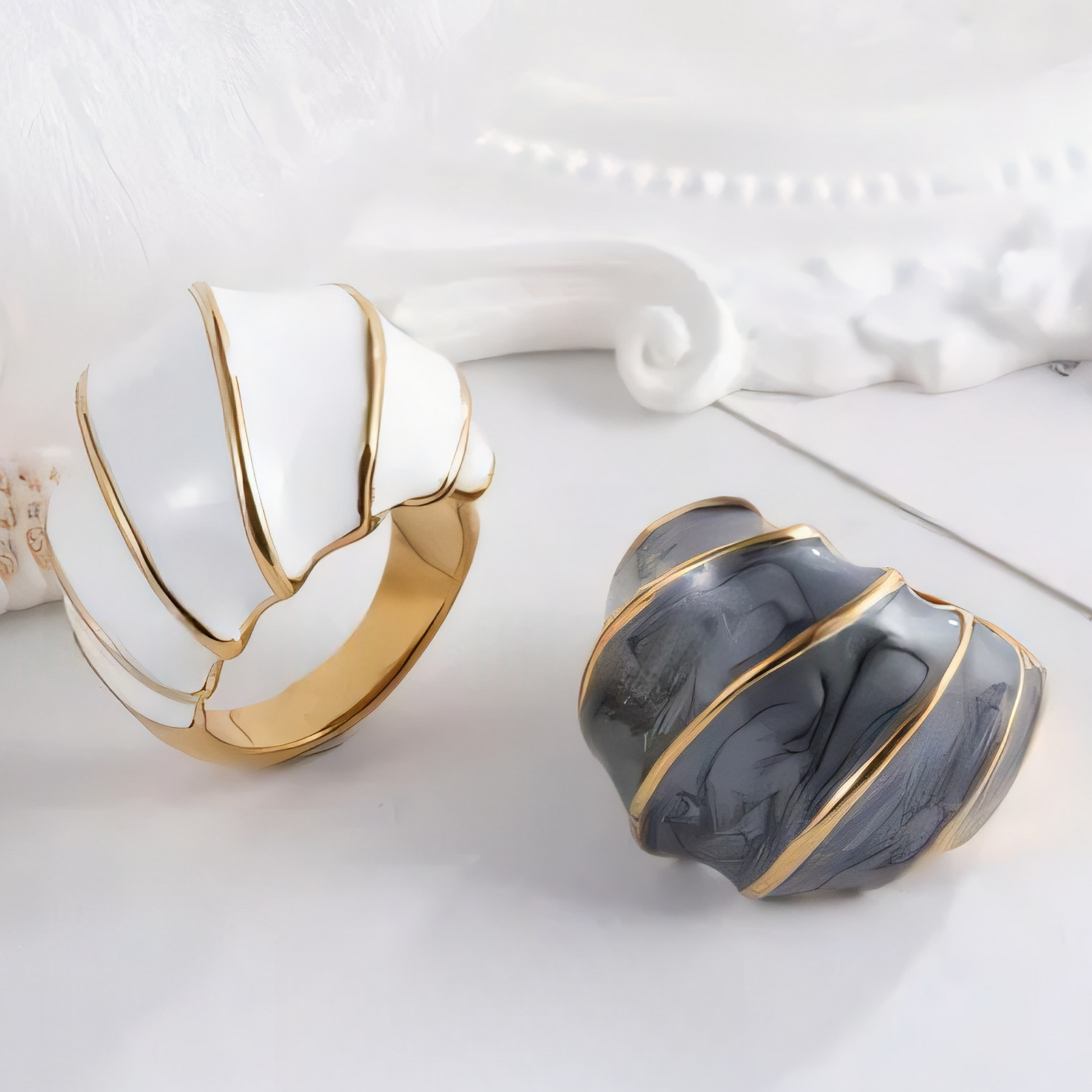 Modern Spiral Shape Stainless Steel Ring Women's Light Luxury Design | G004483