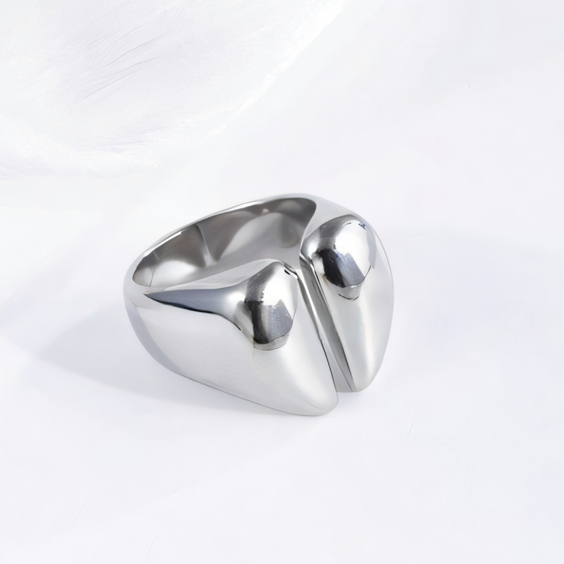 Modern Split Stainless Steel Ring Stylish Design for Women | G004037