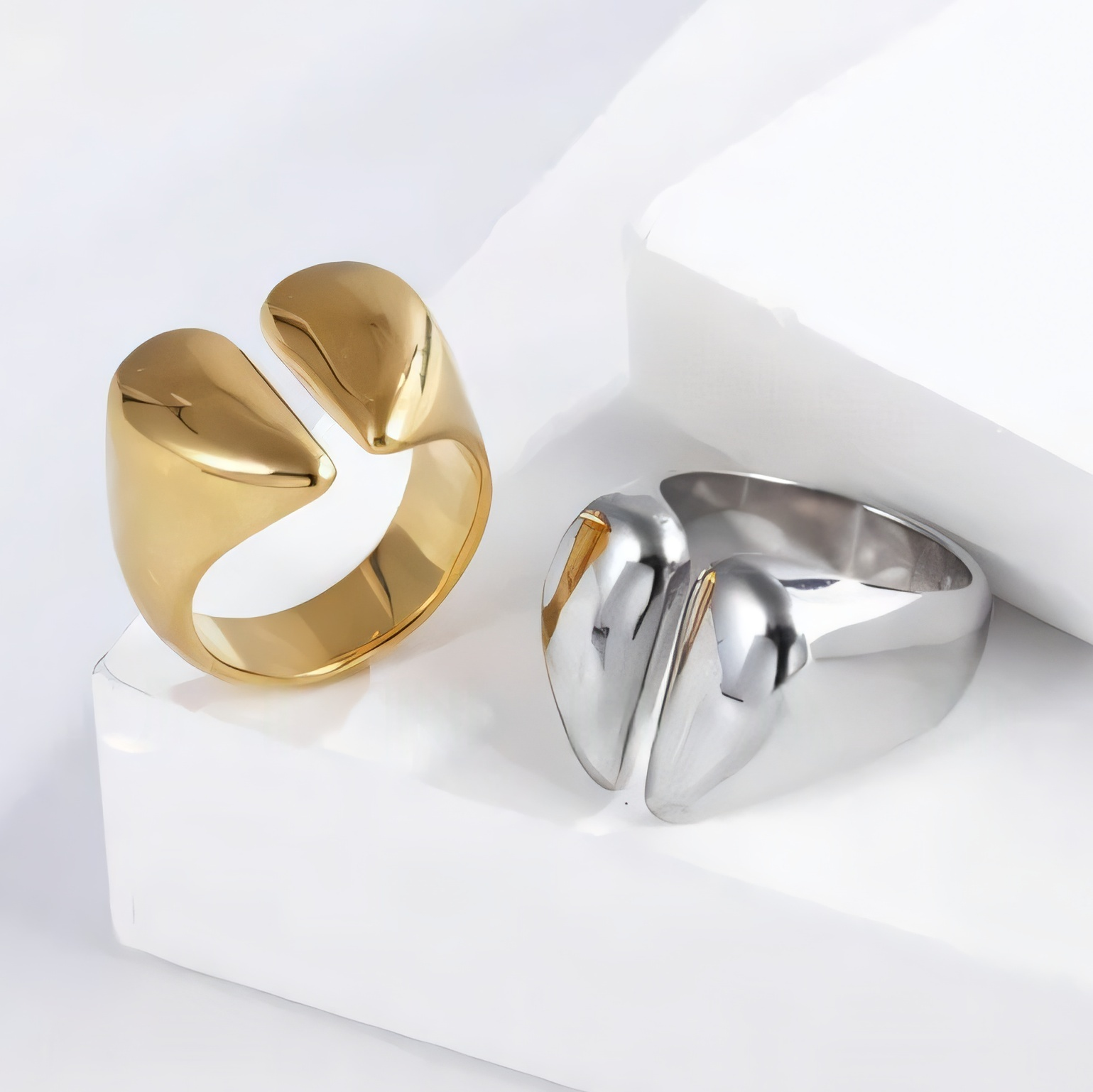 Modern Split Stainless Steel Ring Stylish Design for Women | G004037