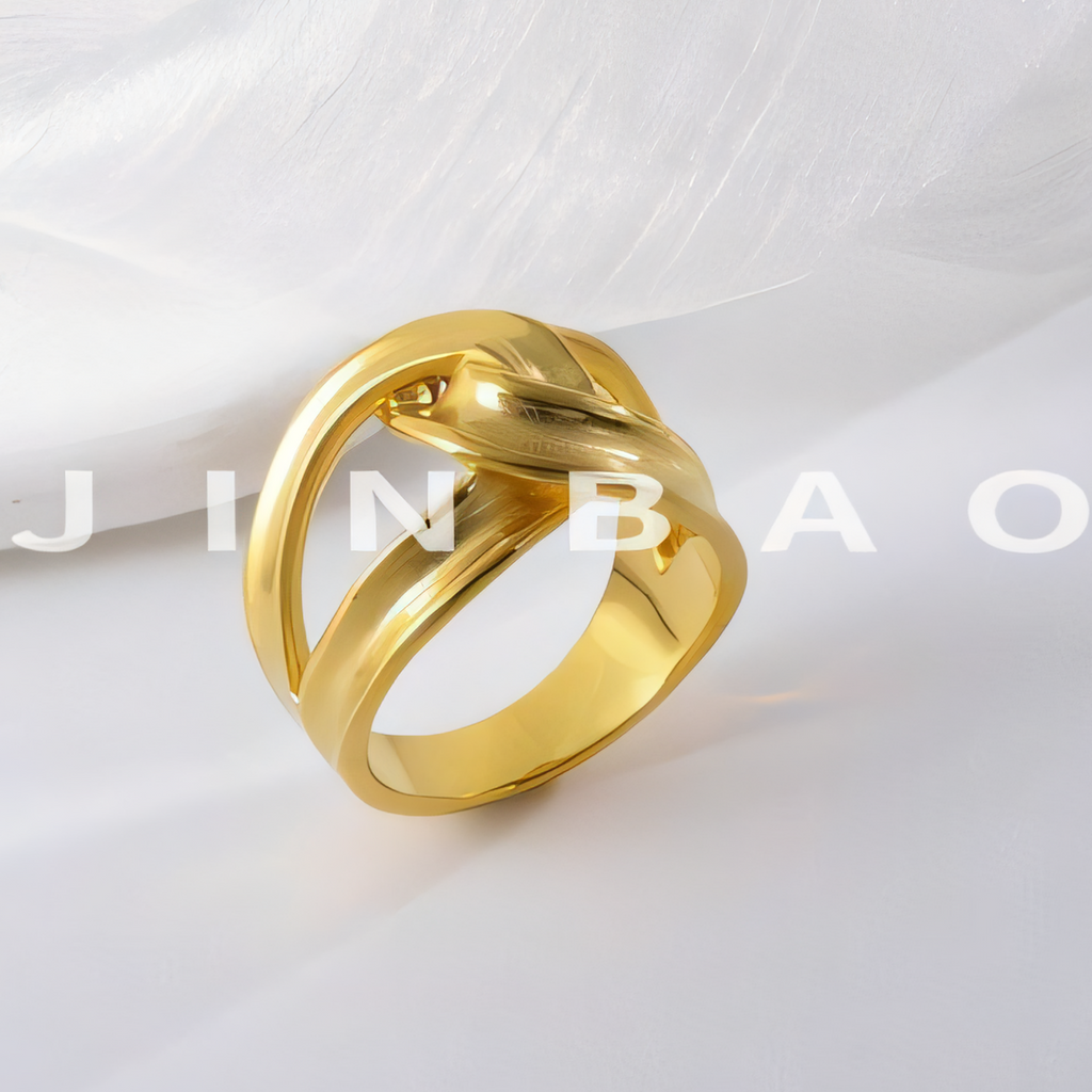 Modern Stainless Steel Cross Knot Ring Fashion Jewelry for Women | G003570