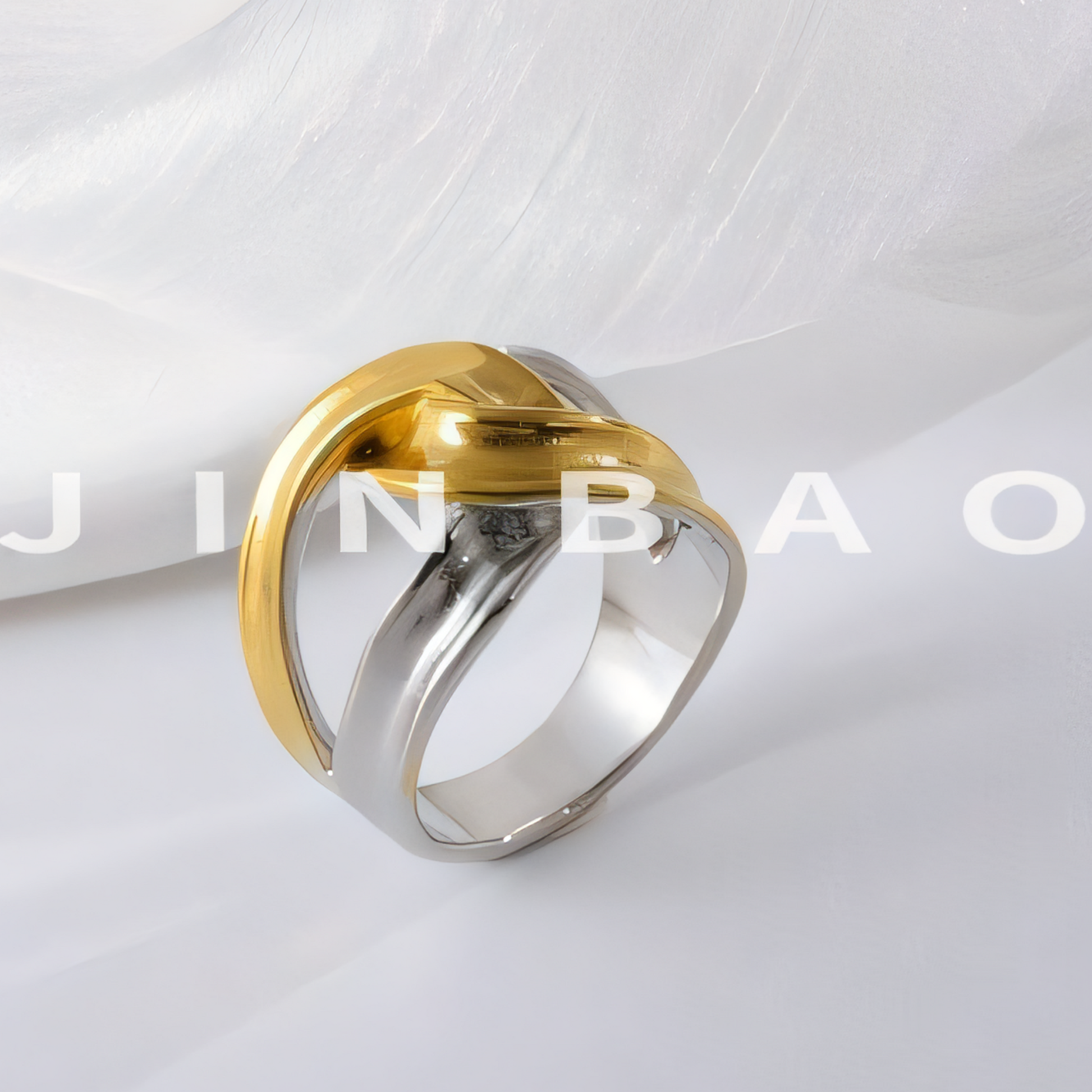 Modern Stainless Steel Cross Knot Ring Fashion Jewelry for Women | G003570