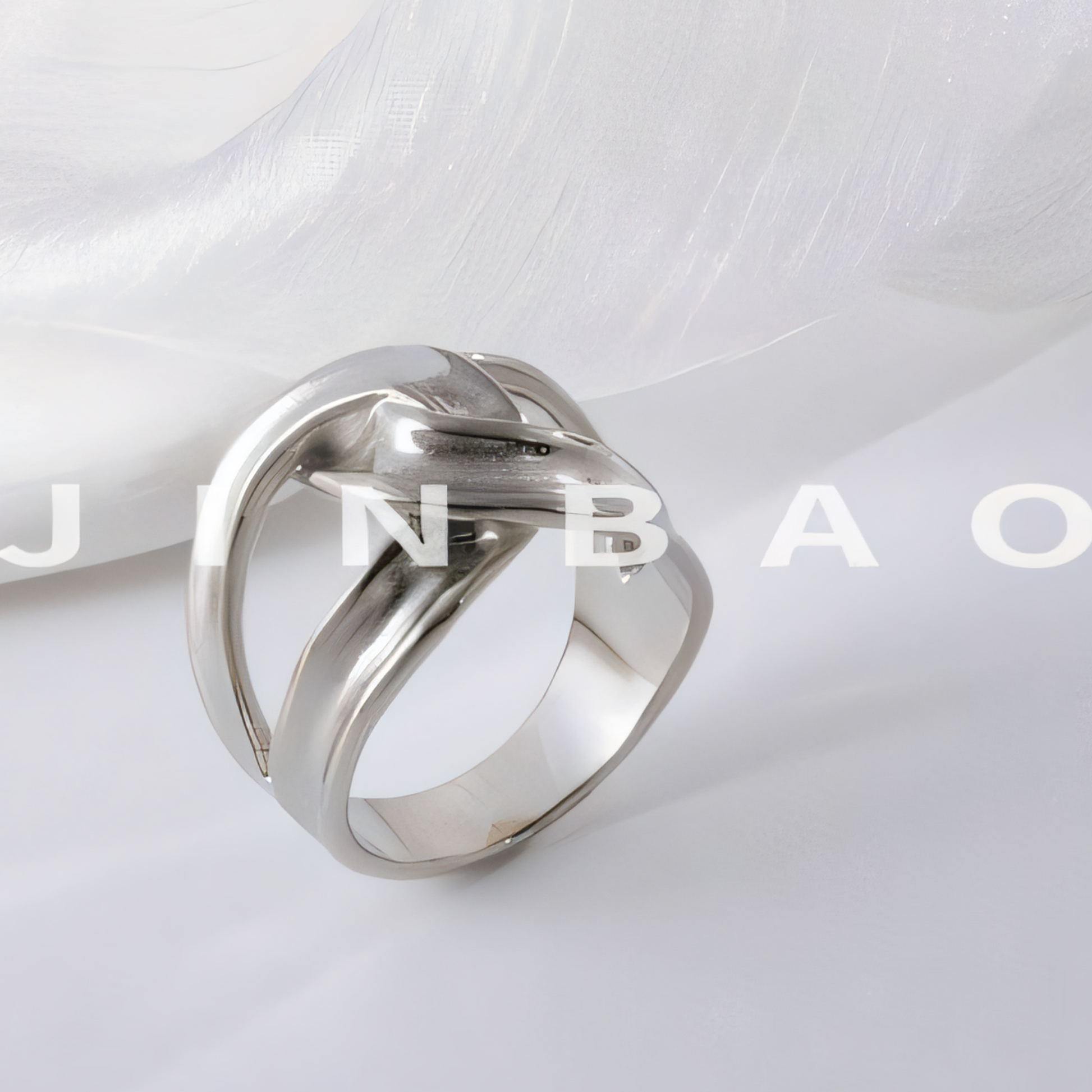 Modern Stainless Steel Cross Knot Ring Fashion Jewelry for Women | G003570