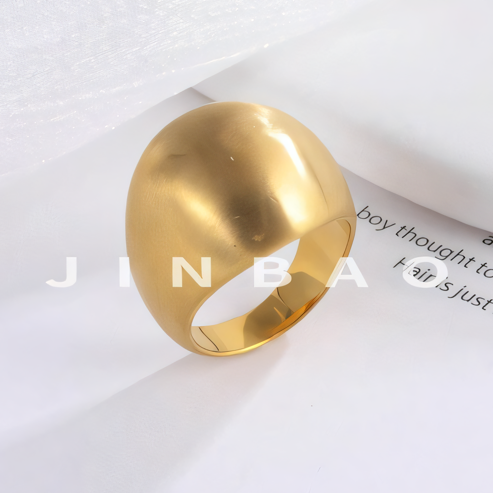 Modern Stainless Steel Dome Signet Ring Minimalist Band Fashion Jewelry for Women | ML084