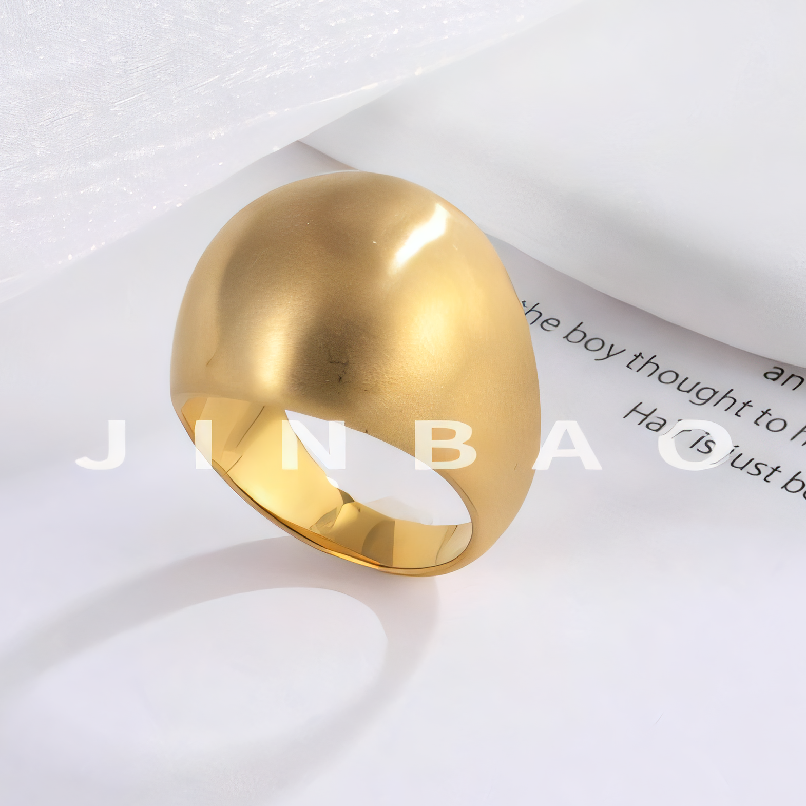 Modern Stainless Steel Dome Signet Ring Minimalist Band Fashion Jewelry for Women | ML084