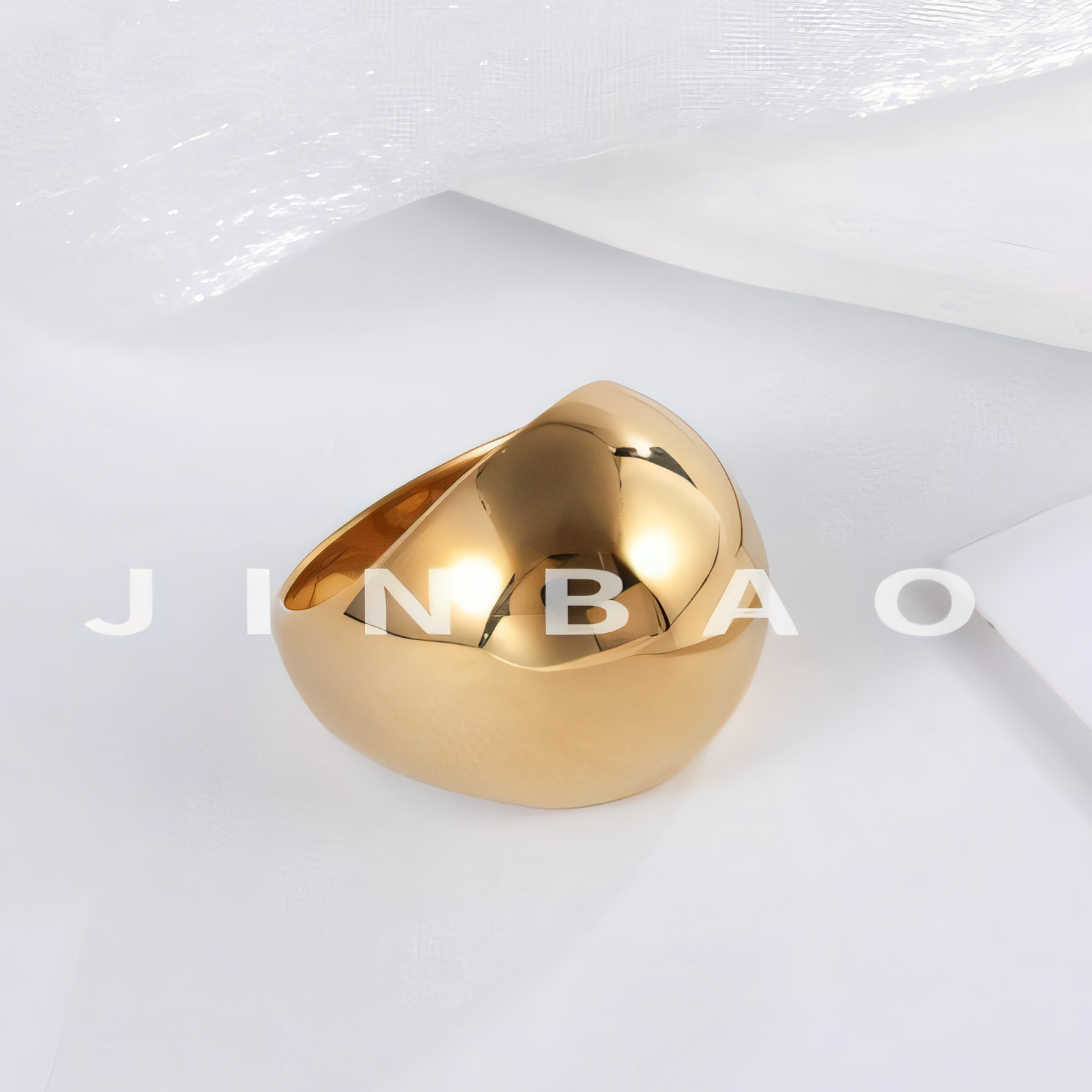 Modern Stainless Steel Dome Signet Ring Minimalist Band Fashion Jewelry for Women | ML084