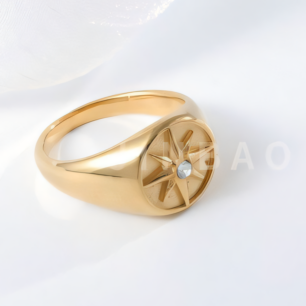 Stainless Steel Star Signet Ring Unisex | DZ1862