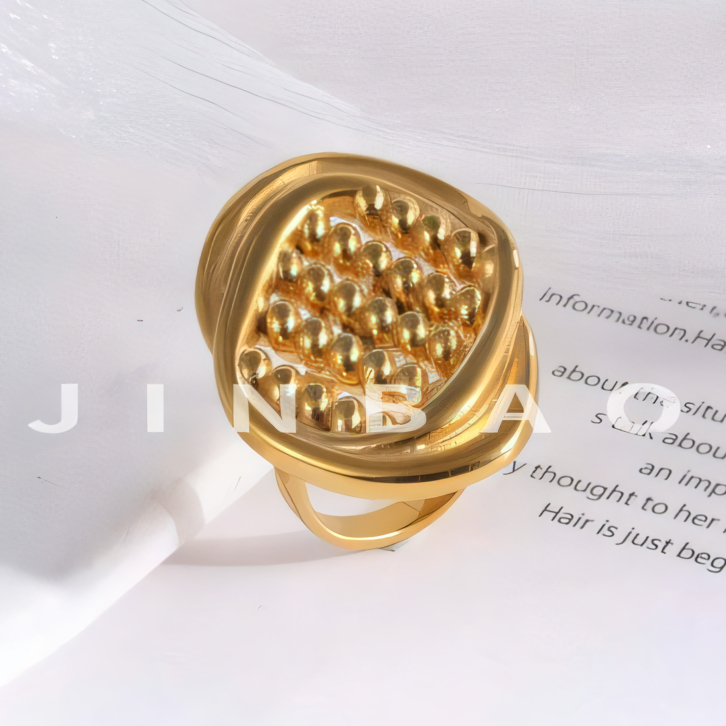 Modern Studded Design Stainless Steel Ring for Women | G003596