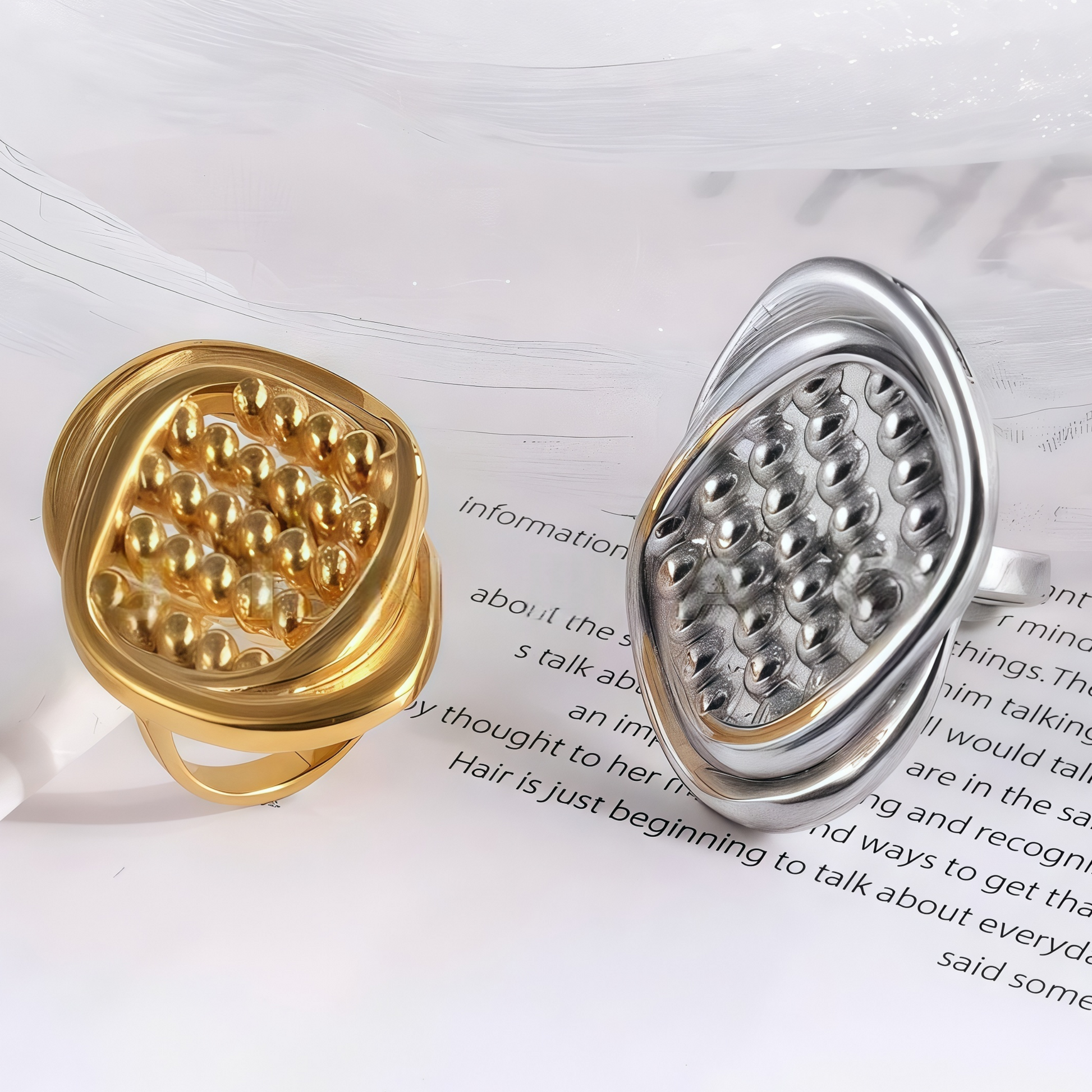 Modern Studded Design Stainless Steel Ring for Women | G003596