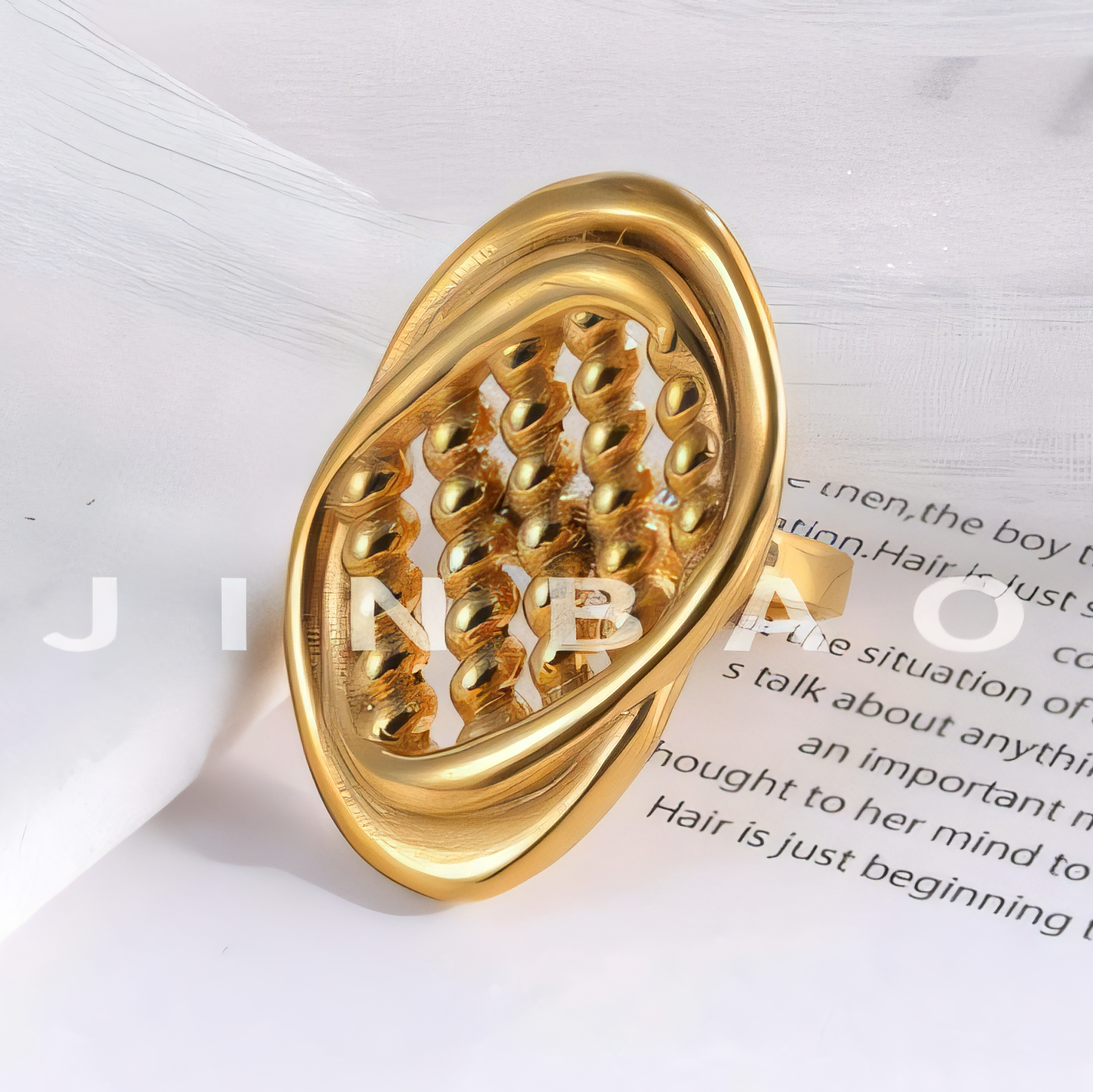 Modern Studded Design Stainless Steel Ring for Women | G003596