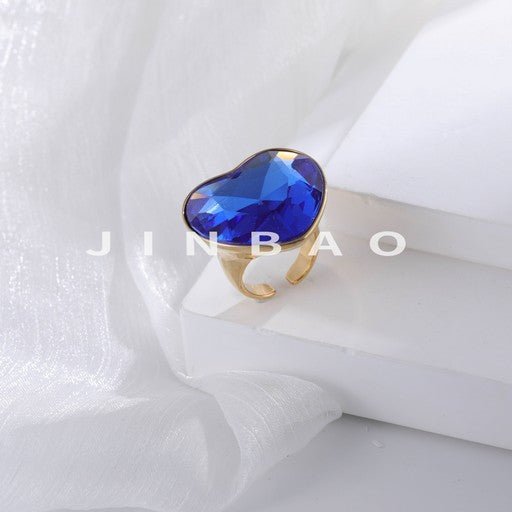 Multicolor Heart-Shaped Gemstone Ring Fashionable Luxurious Design for Women | K002094