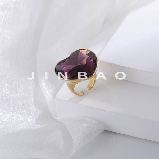 Multicolor Heart-Shaped Gemstone Ring Fashionable Luxurious Design for Women | K002094