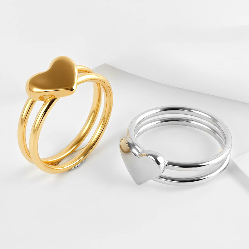 Modern Heart Design Stainless Steel Ring Simple and Fashionable for Women | N00634