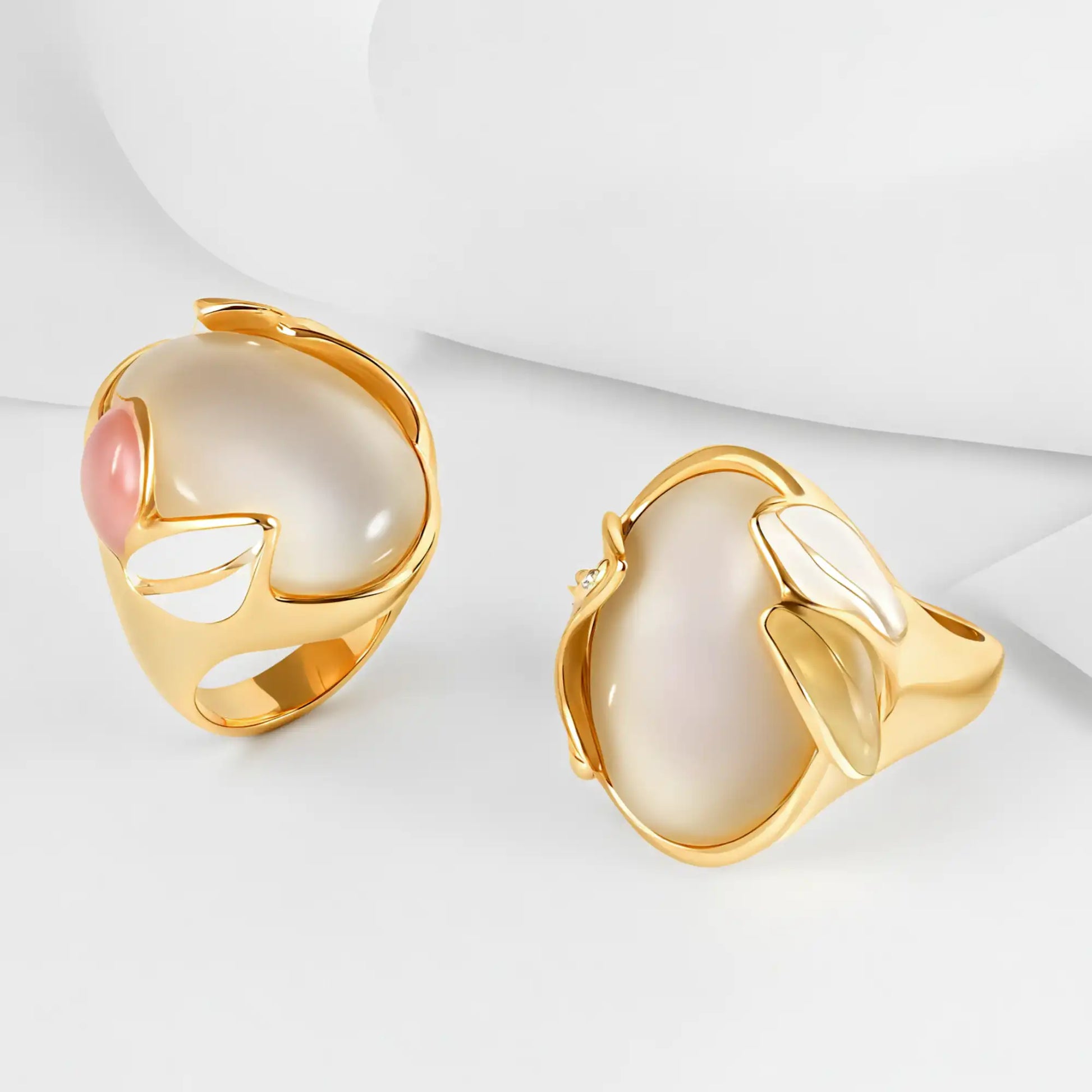 Modern Colorful Gemstone Stainless Steel Ring for Women | G004469