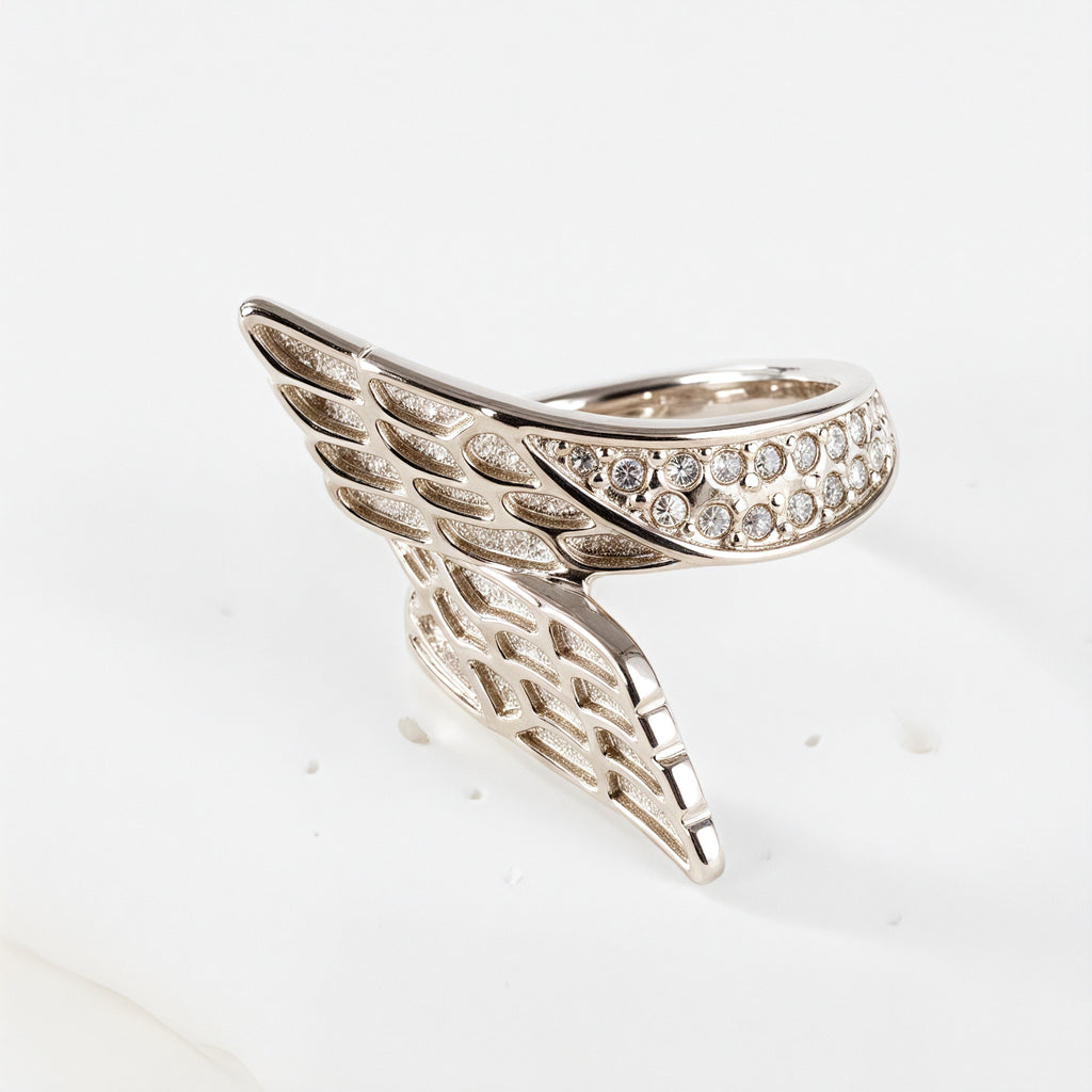 Creative Wing Diamond Unisex Stainless Steel Waterproof Ring丨K07154