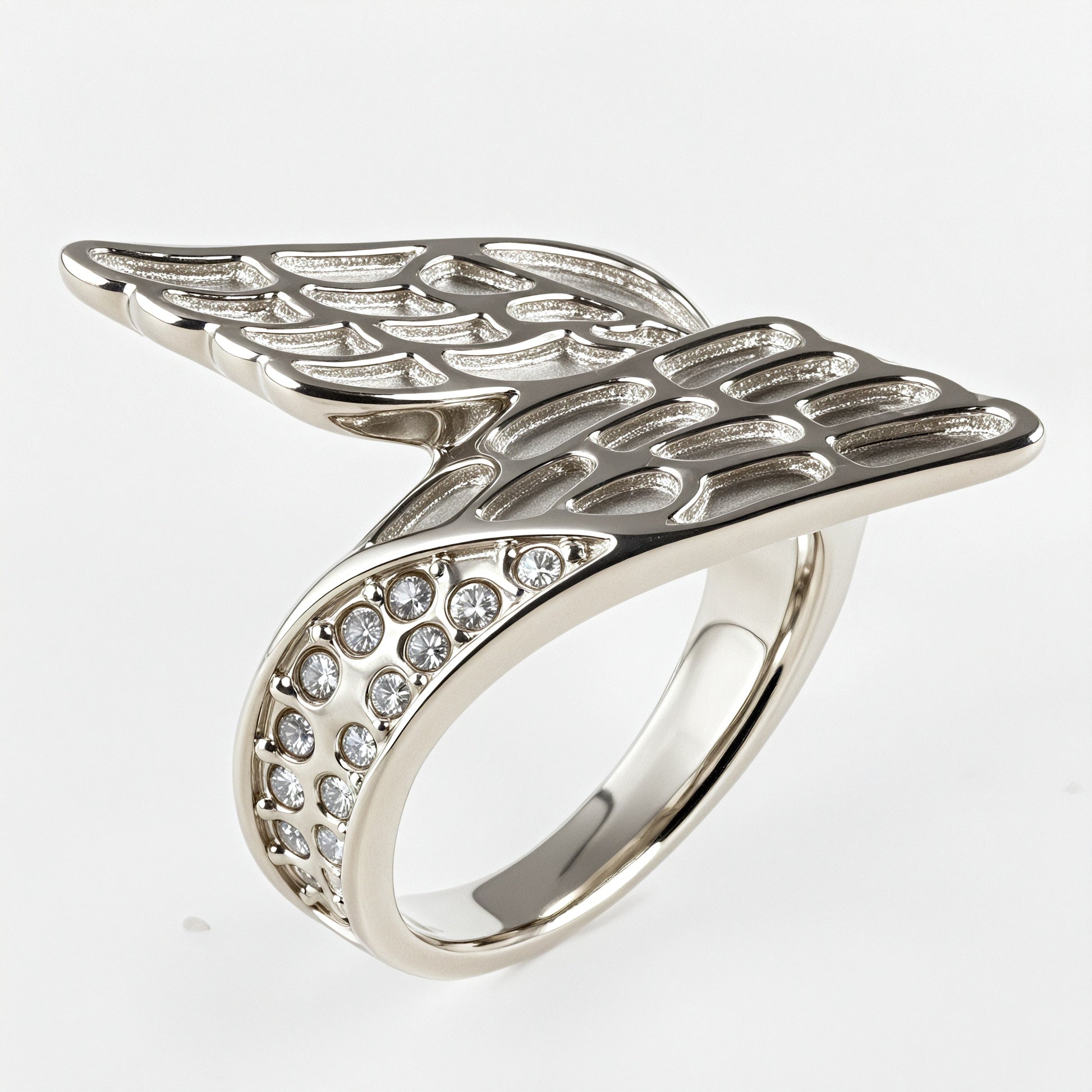 Creative Wing Diamond Unisex Stainless Steel Waterproof Ring丨K07154