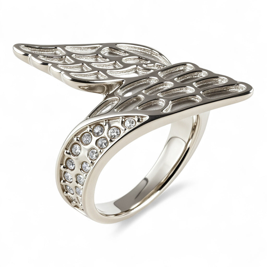 Creative Wing Diamond Unisex Stainless Steel Waterproof Ring丨K07154