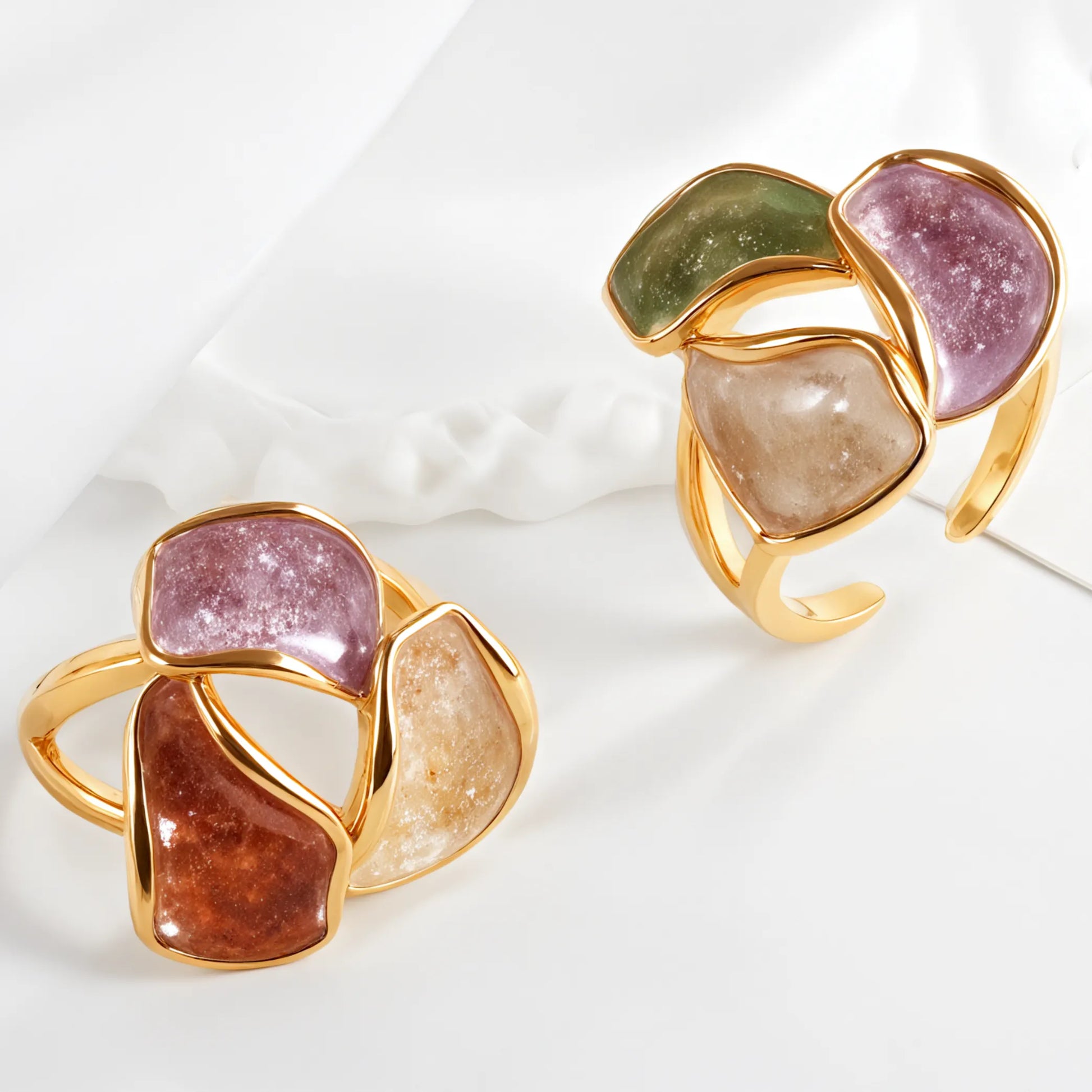 Colorful Floral Stainless Steel Ring Unique Design for Women | G004374