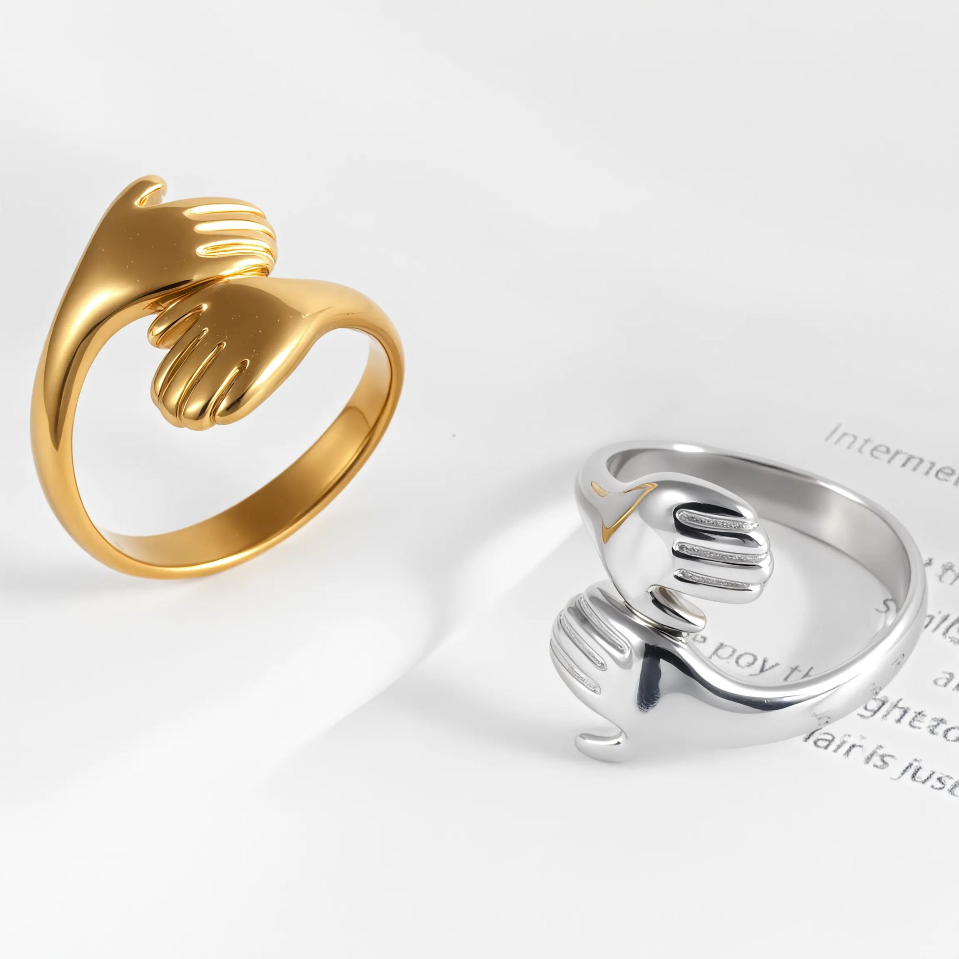 Creative Double Hand Stainless Steel Ring Unisex Ring | G00449