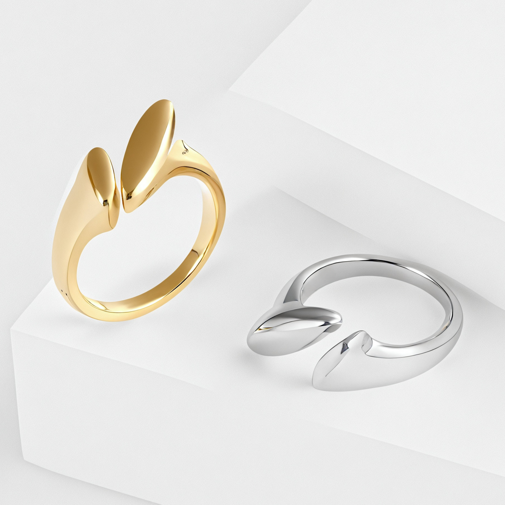 Modern Creative Stainless Steel Split Ring Women's Ring | N001047