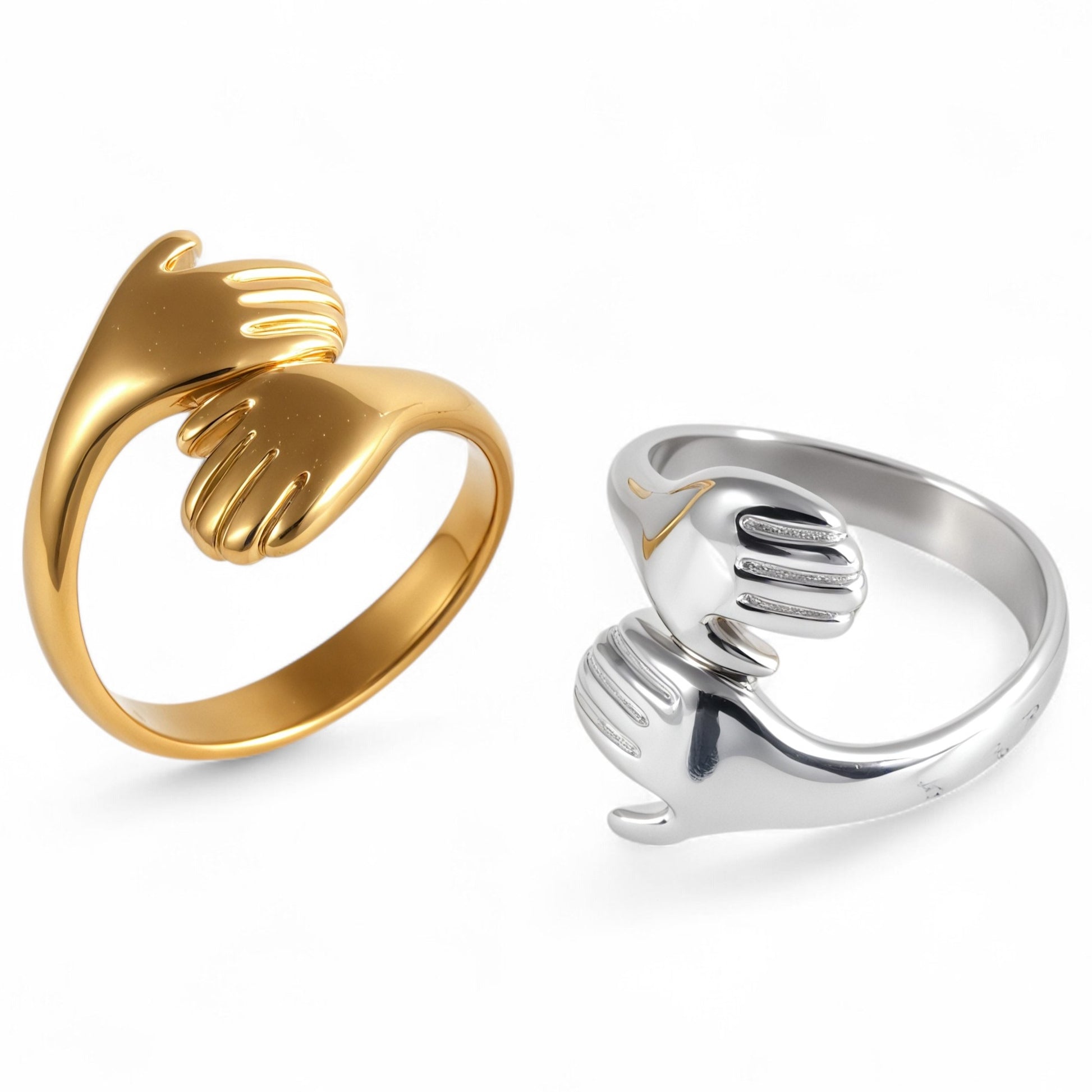 Creative Double Hand Stainless Steel Ring Unisex Ring | G00449