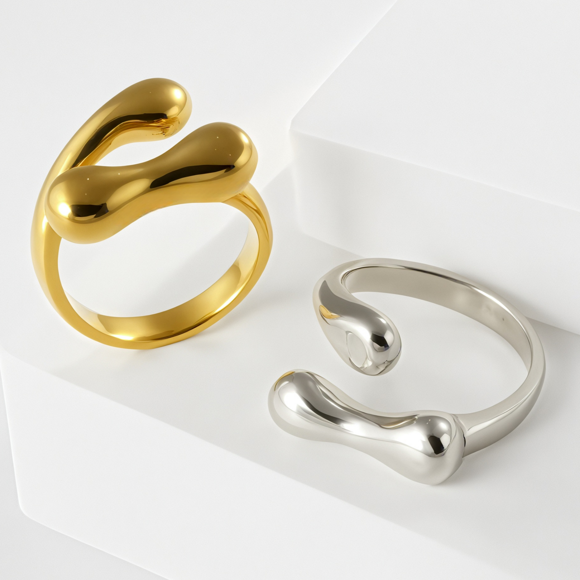 Contemporary Open Band Ring Stainless Steel Unique Design for Women | G004173
