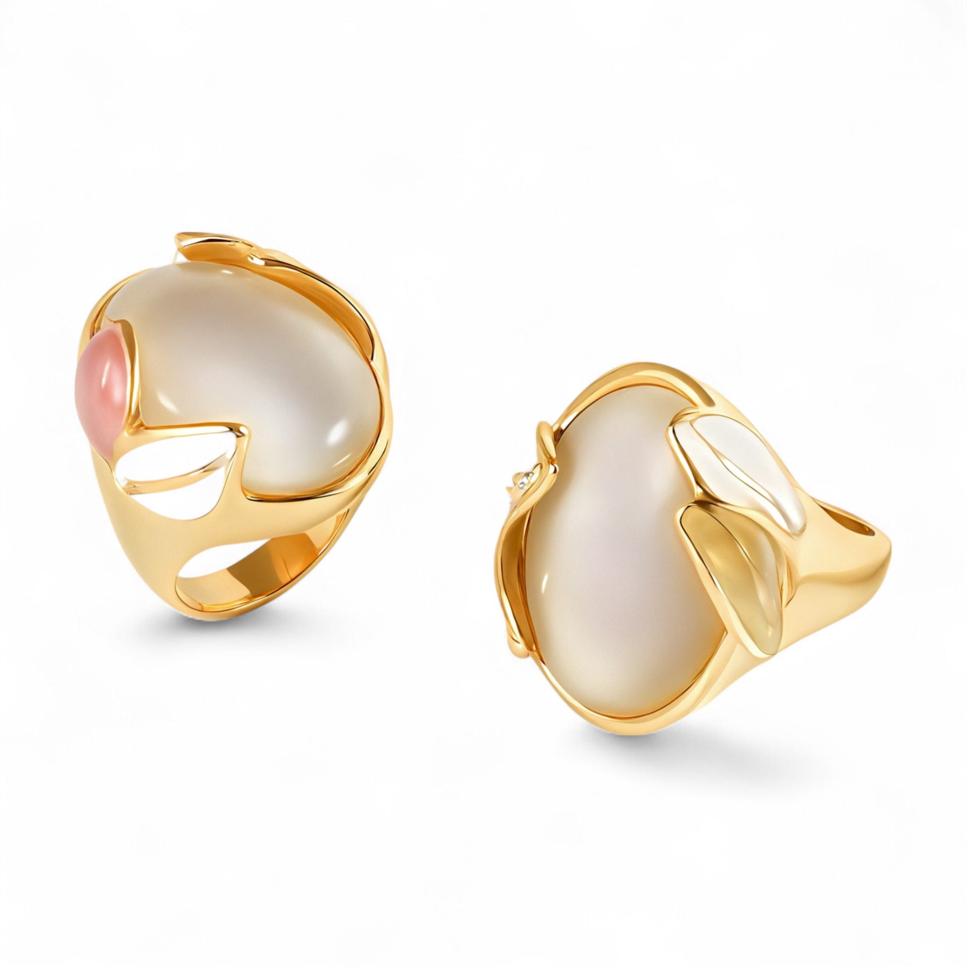 Modern Colorful Gemstone Stainless Steel Ring for Women | G004469