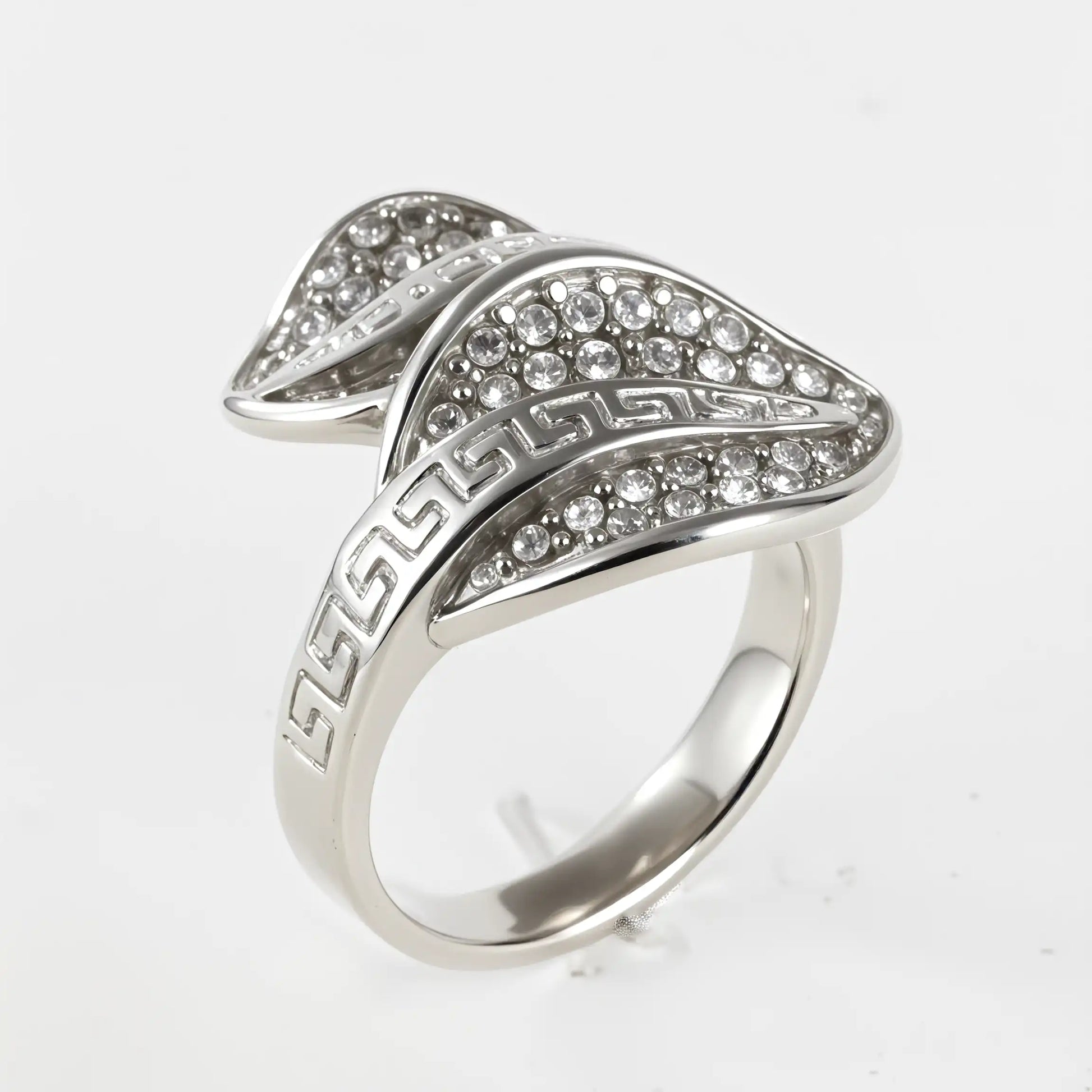 Leaf Shape Diamond Stainless Steel Women's Ring丨G003153