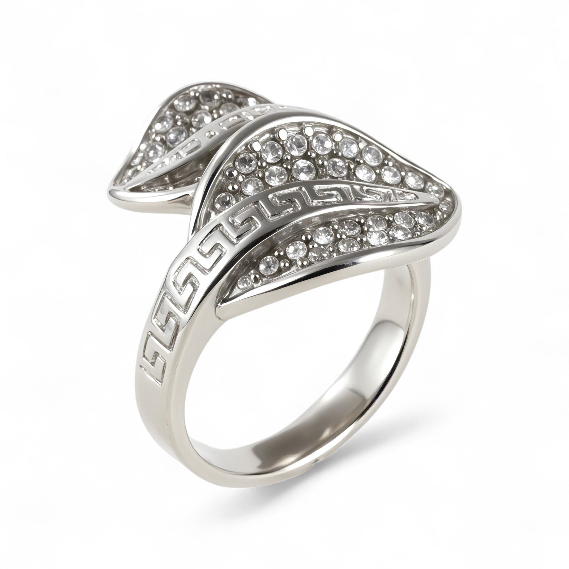 Leaf Shape Diamond Stainless Steel Women's Ring丨G003153