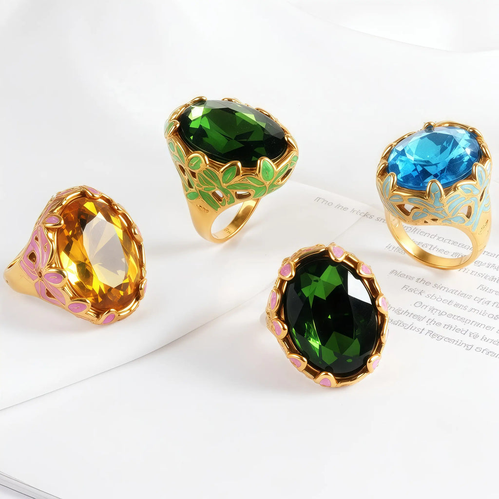 Gorgeous Vintage Colorful Gemstone Trendy Ring for Women | G004465