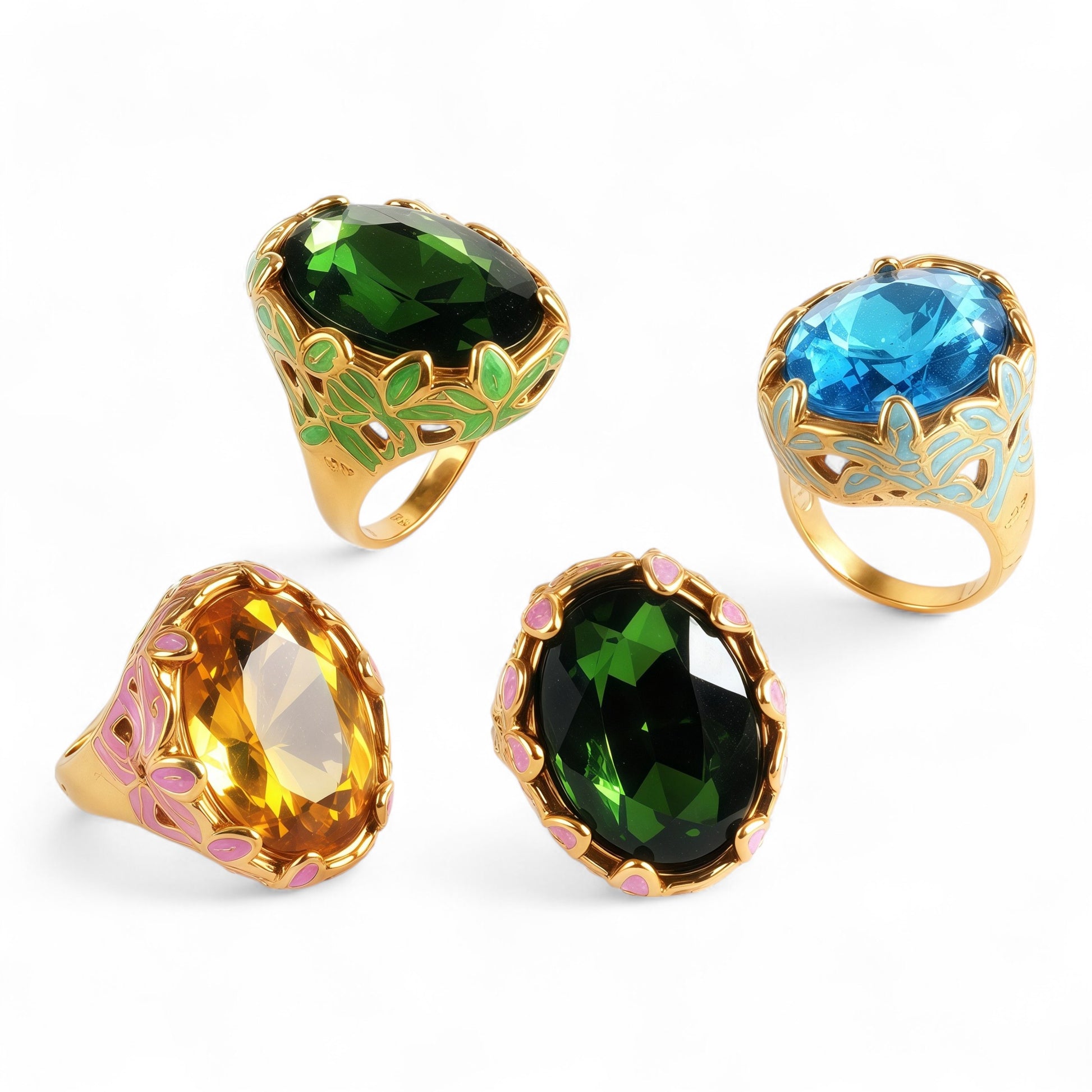 Gorgeous Vintage Colorful Gemstone Trendy Ring for Women | G004465