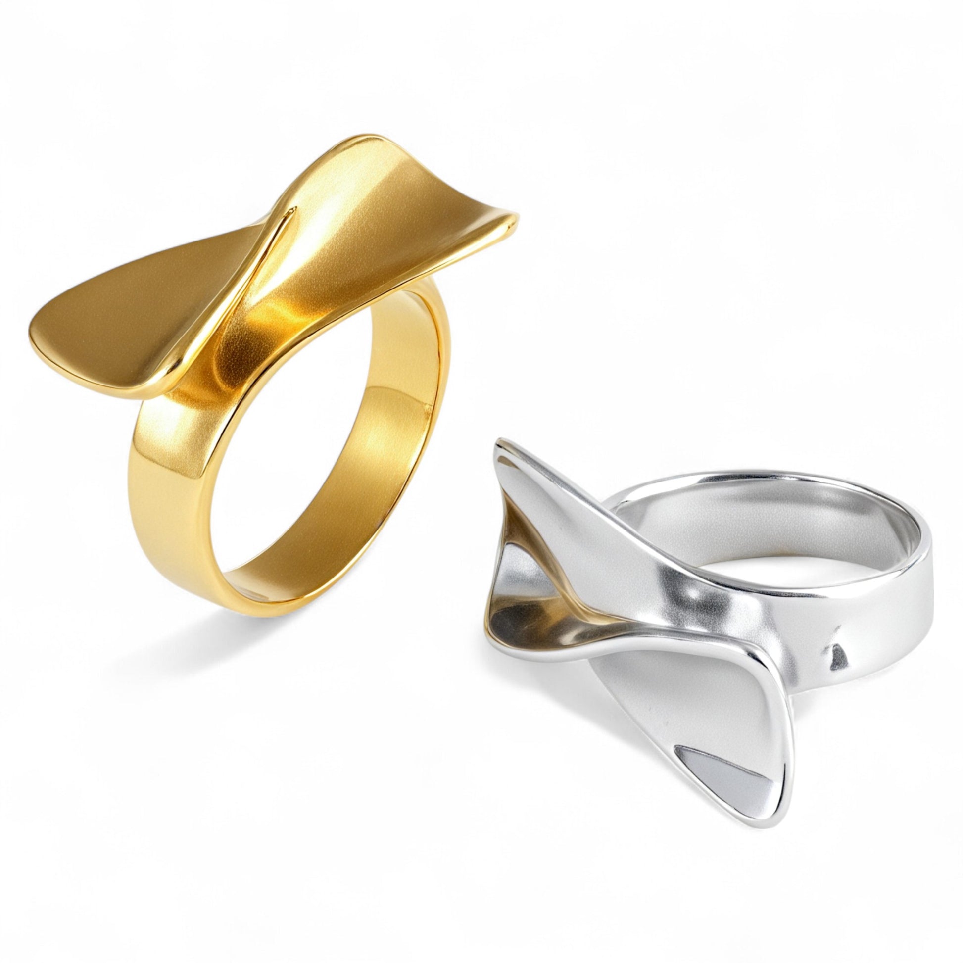 Sleek Minimalist Stainless Steel Twist Ring Classic Fashion for Women | G004493
