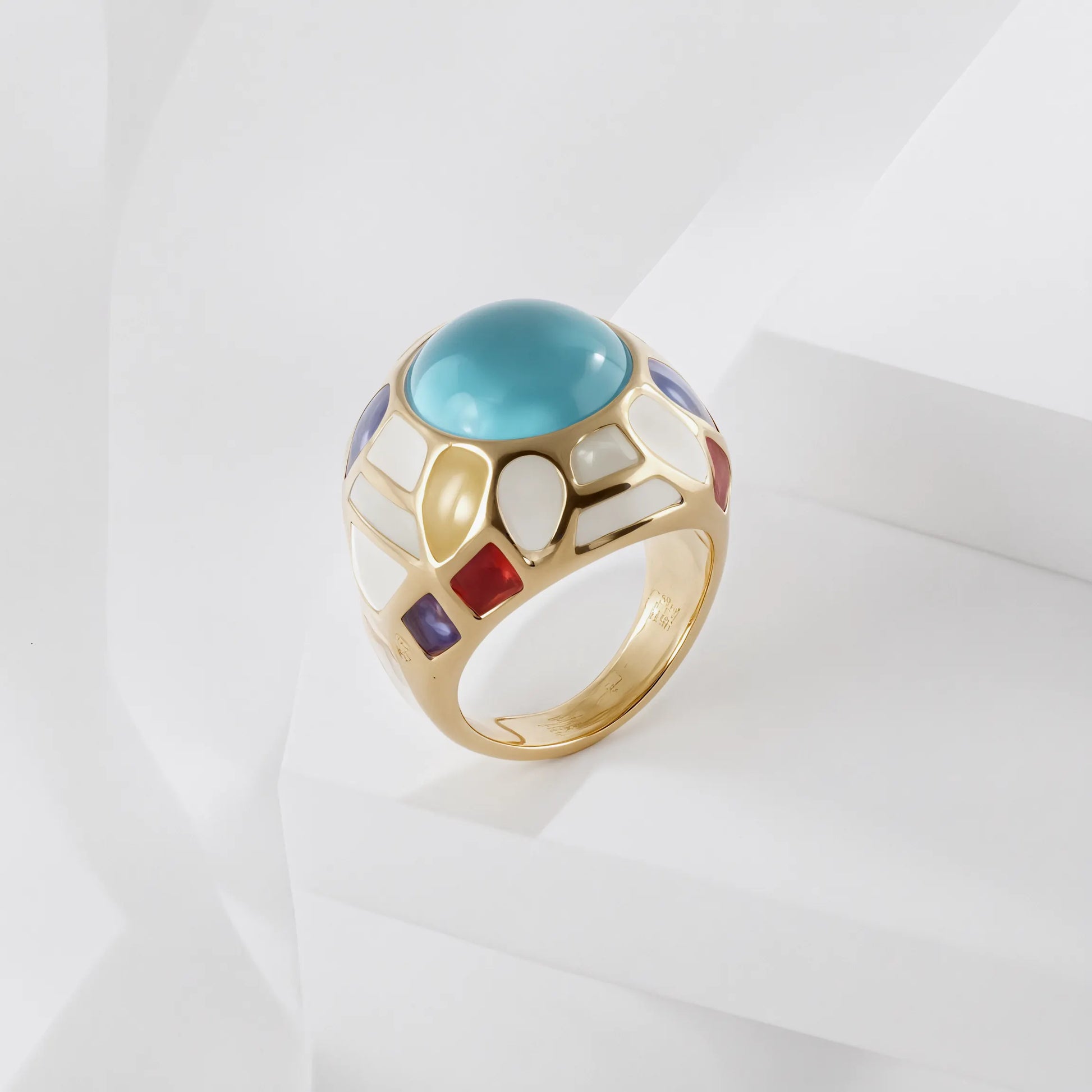 Vintage Colorful Enamel Design Ring Women's Gold Fashion Ring | G005445
