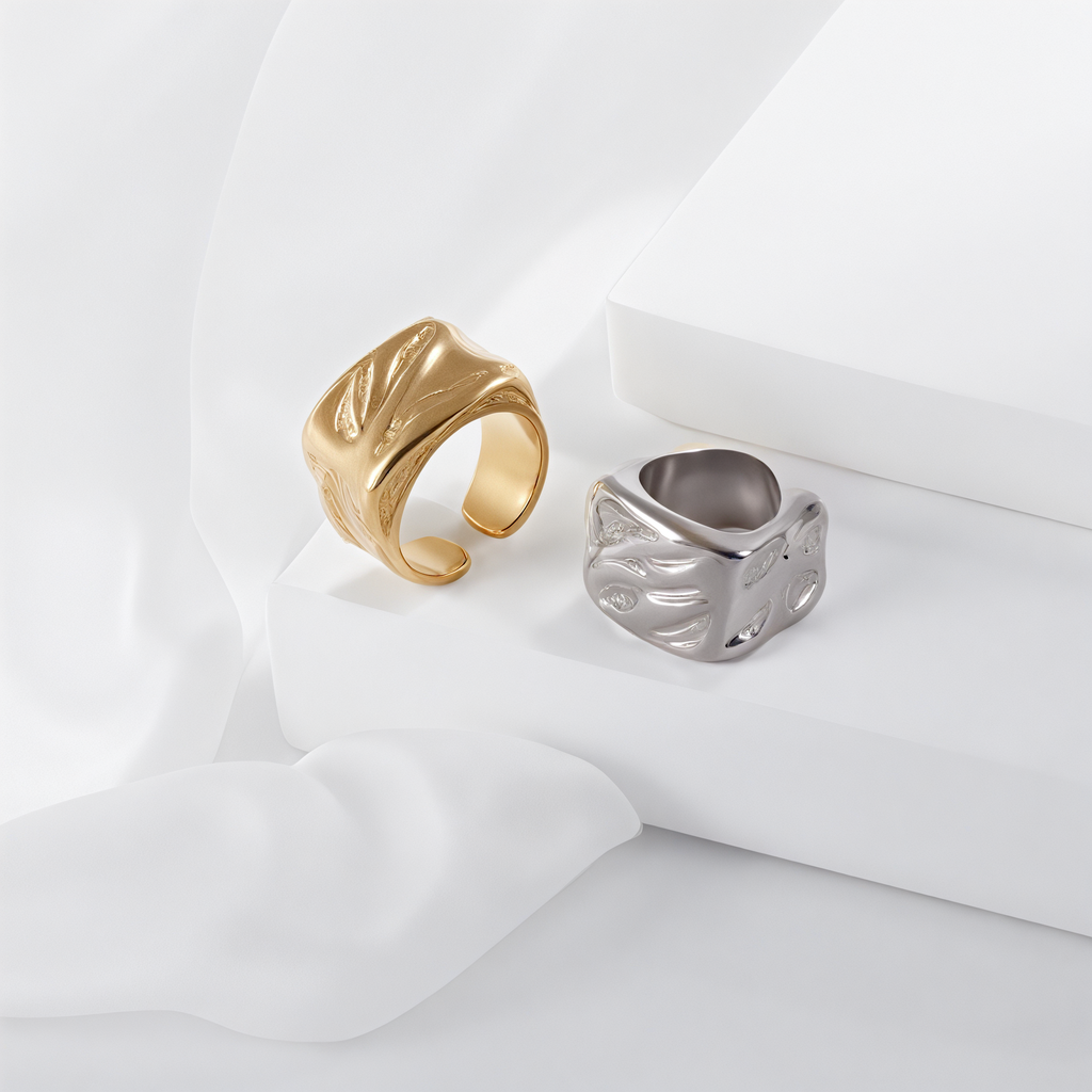 Vintage Hammered Stainless Steel Minimalist Ring for All | G003662