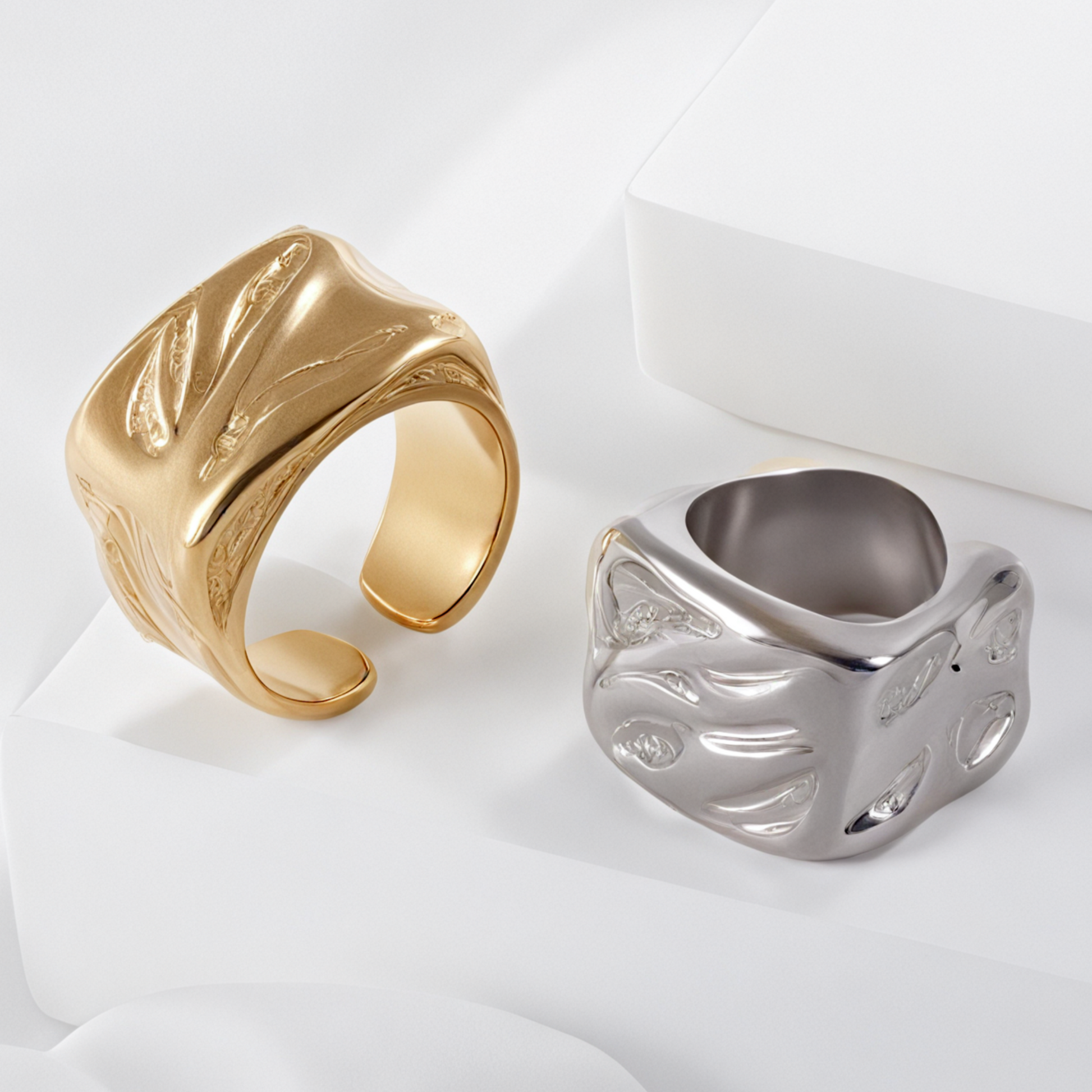 Vintage Hammered Stainless Steel Minimalist Ring for All | G003662