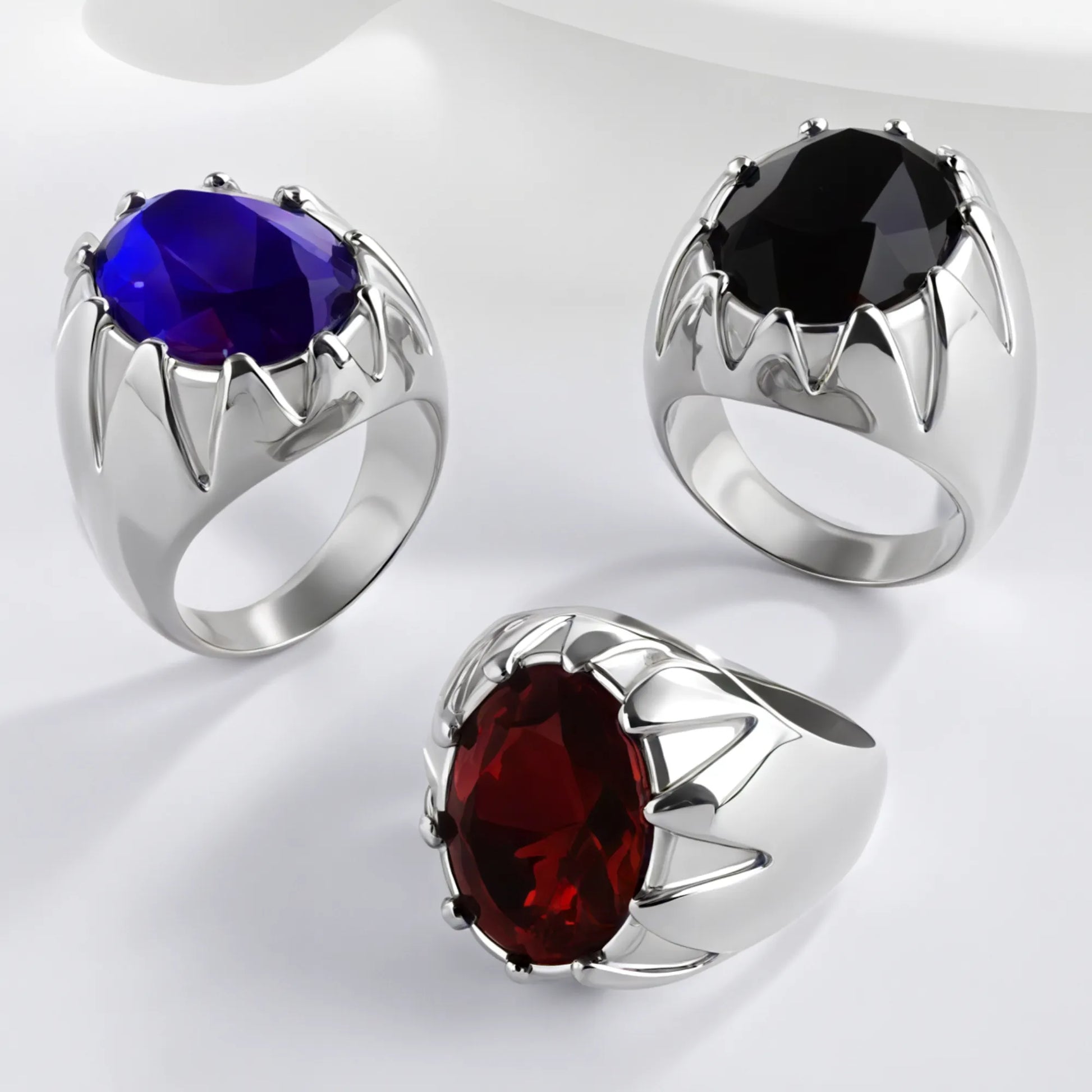 Vintage Gemstone Ring with Gemstone Inlay Stainless Steel Design for Men | K002239