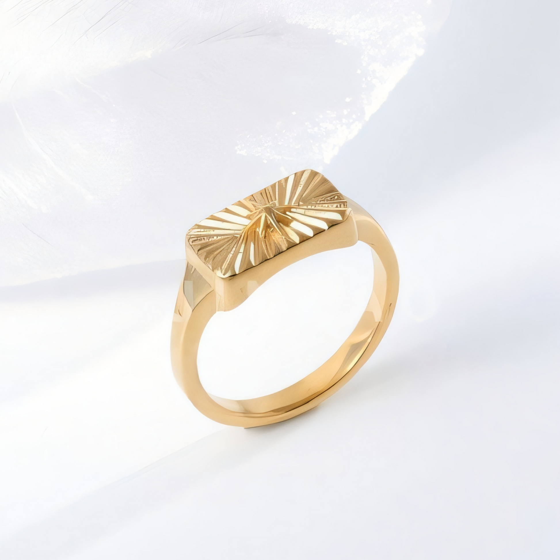 Radiant Texture Stainless Steel Ring Unisex Minimalist Fashion Band | G001499